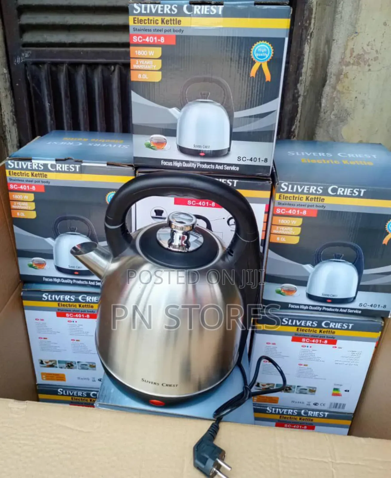 8.0l Silver Crest Pot-Body Electric Kettle