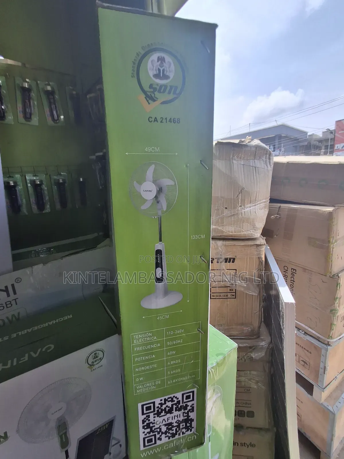 Gafini 18 Inches Rechargeable Fan
