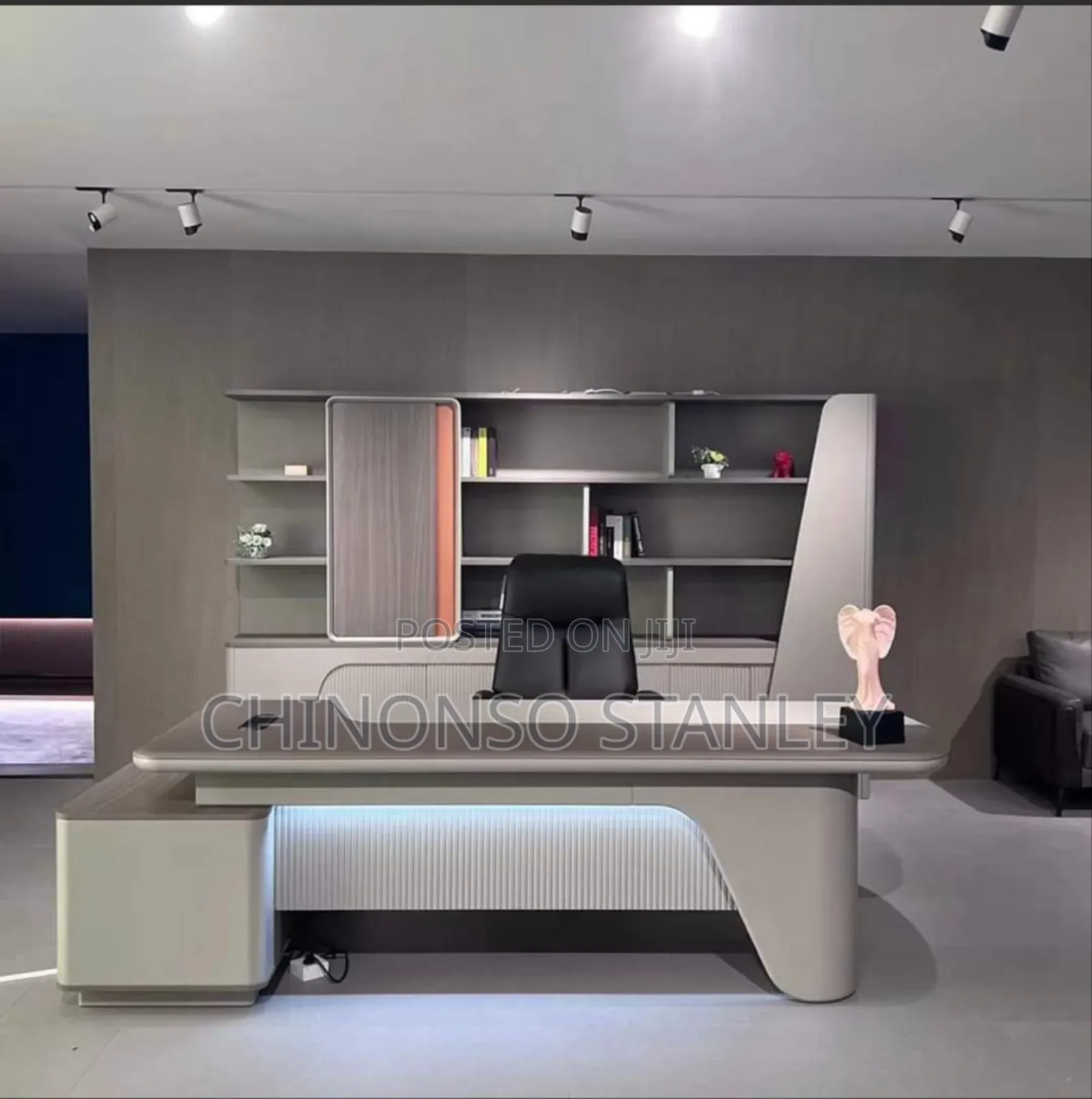 Executive Office Table and Bookshelf 2.4mtr