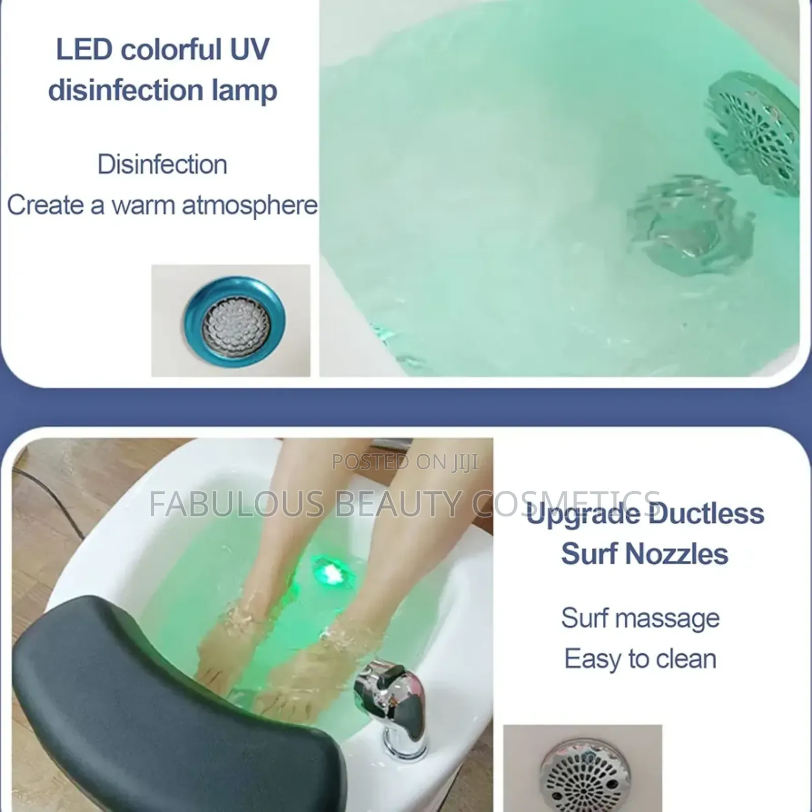 Professional Foot Spa Basin Pedicure Basin With Led Jacuzzi