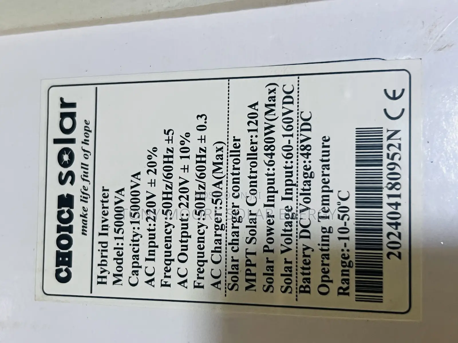 15kva 48v Choice Hybrid Inverter