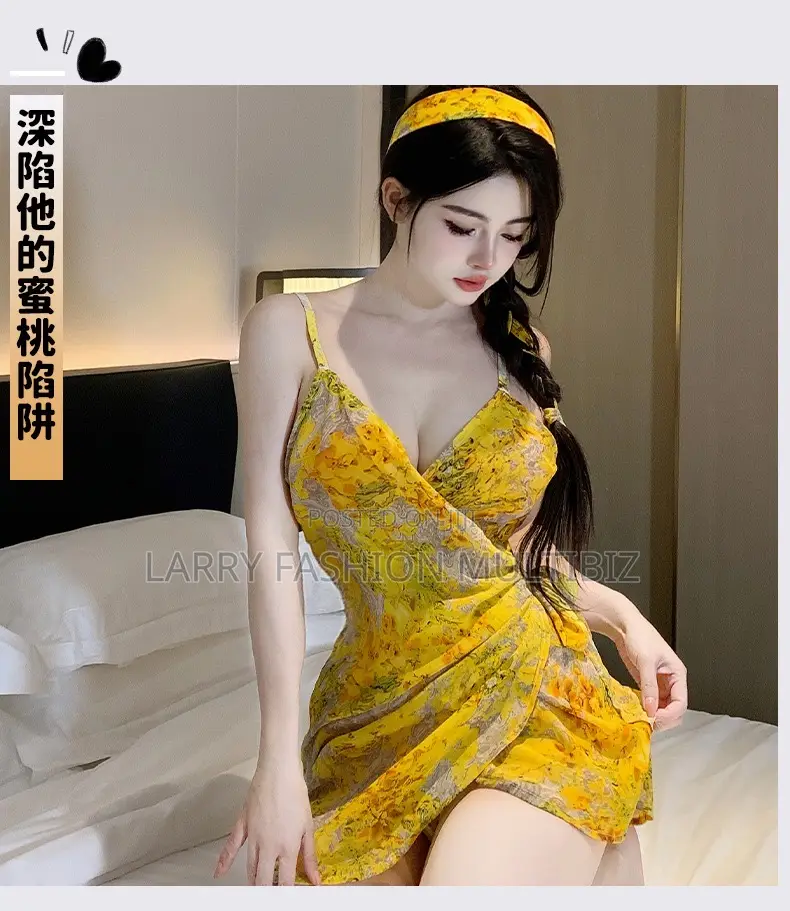 Sexy Yellow Floral Gown