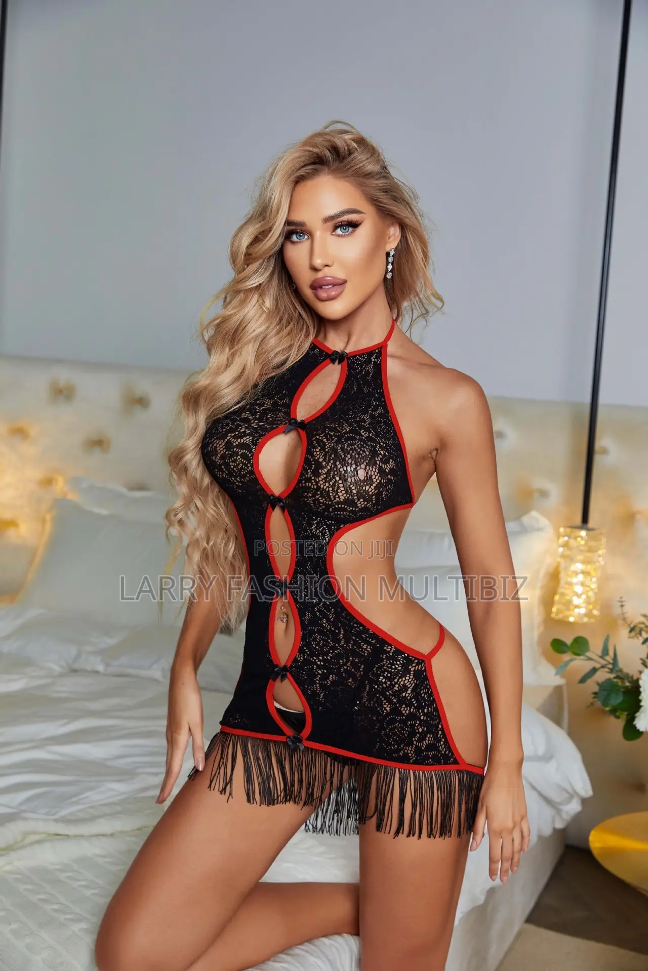 Sexy Bow Erotic Backless Lingerie