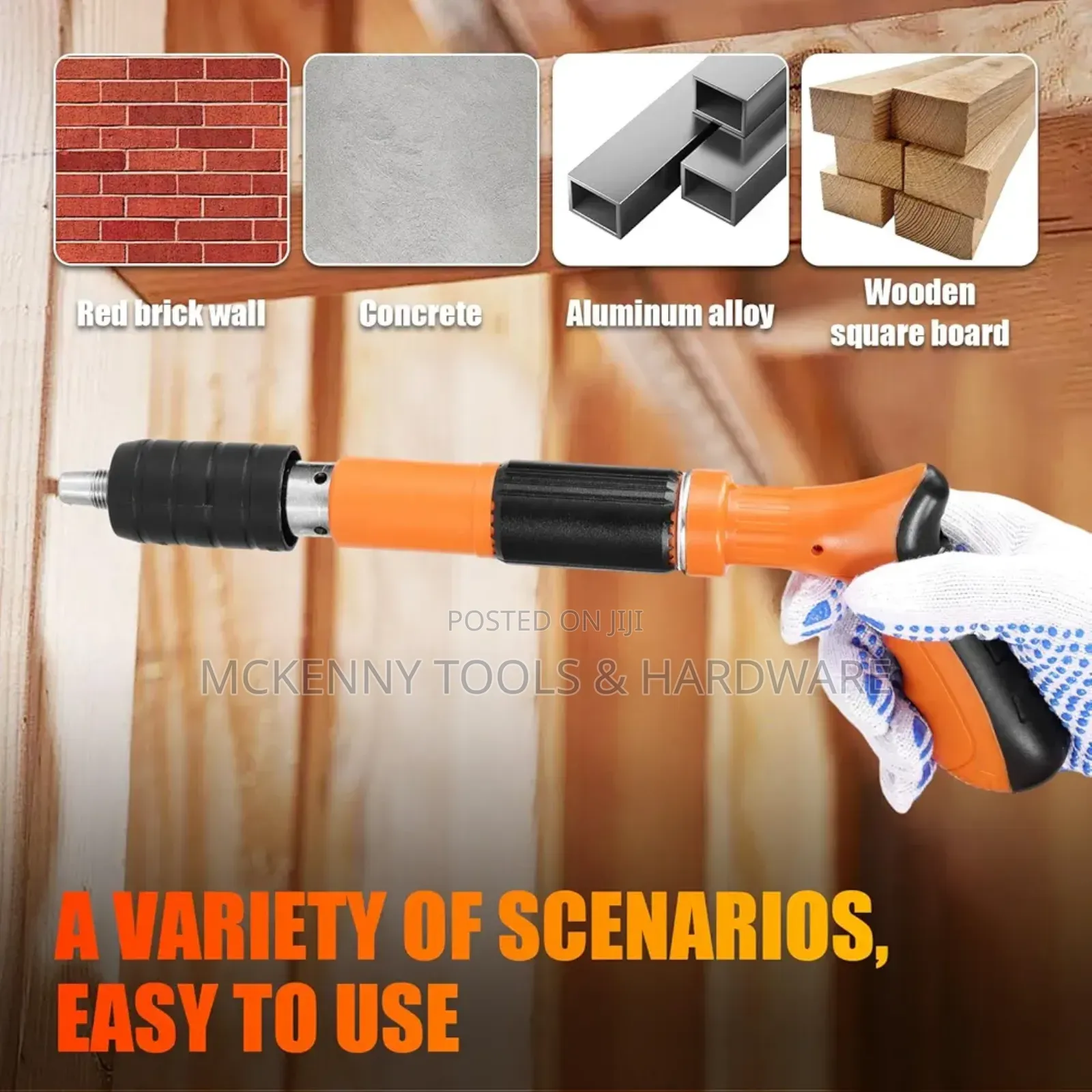 Mini Steel Nail Gun 5 Gears Power Adjustable Wall