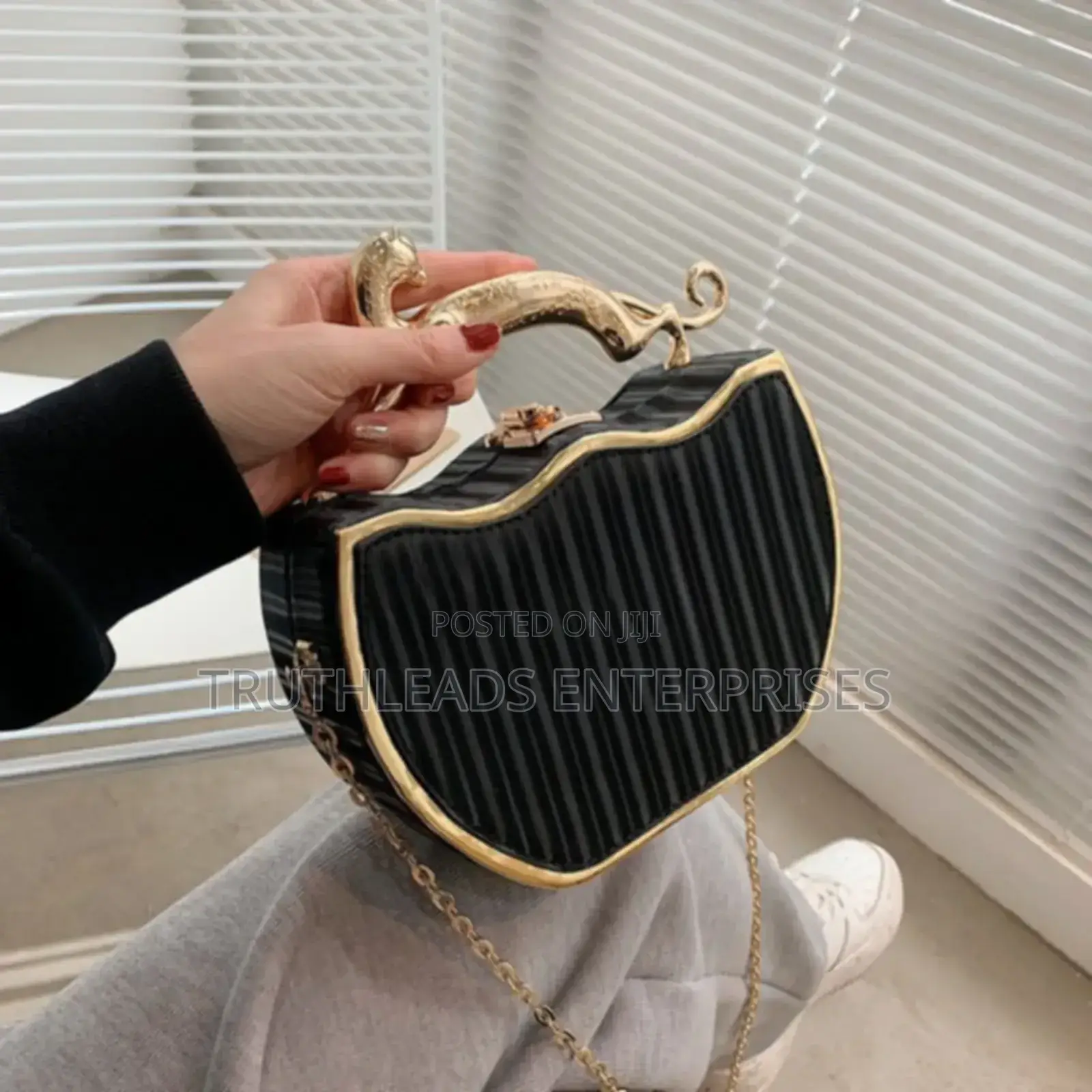 Luxury Metal Box Flap Handbag for Ladies.
