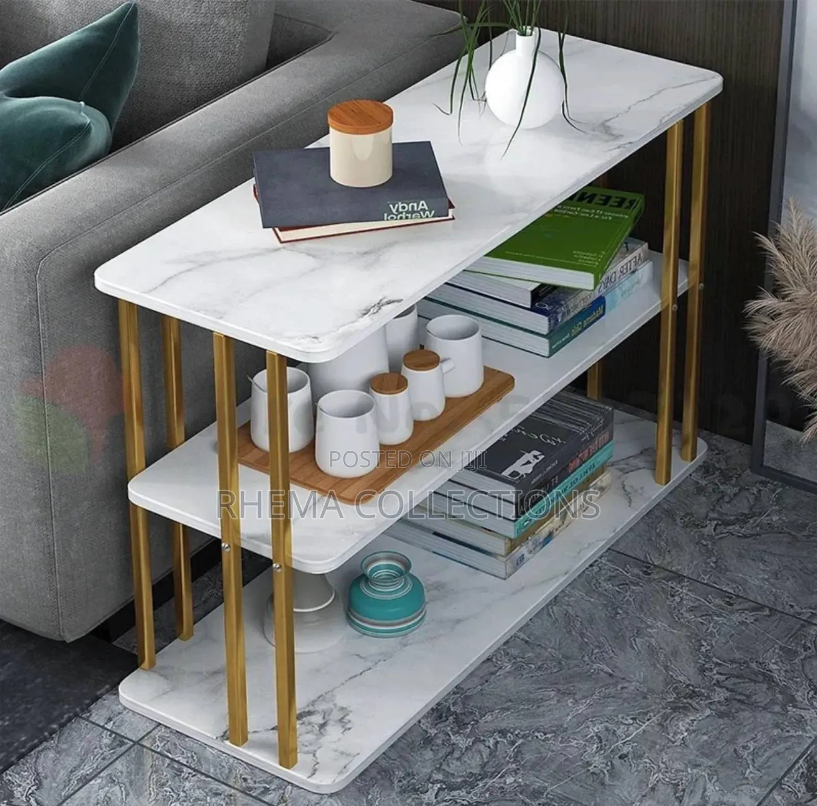 Elegant 3 Tiers Wood Steel Triangular Shelf