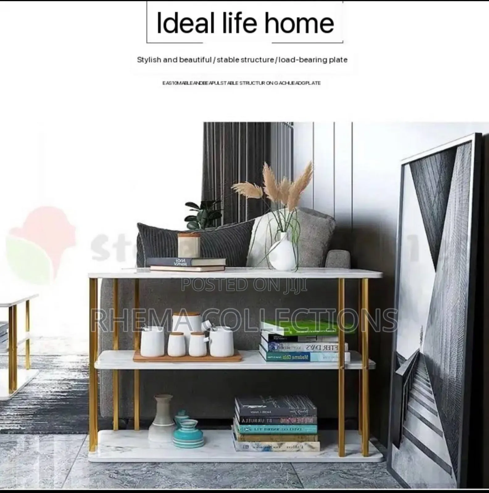 Elegant 3 Tiers Wood Steel Triangular Shelf
