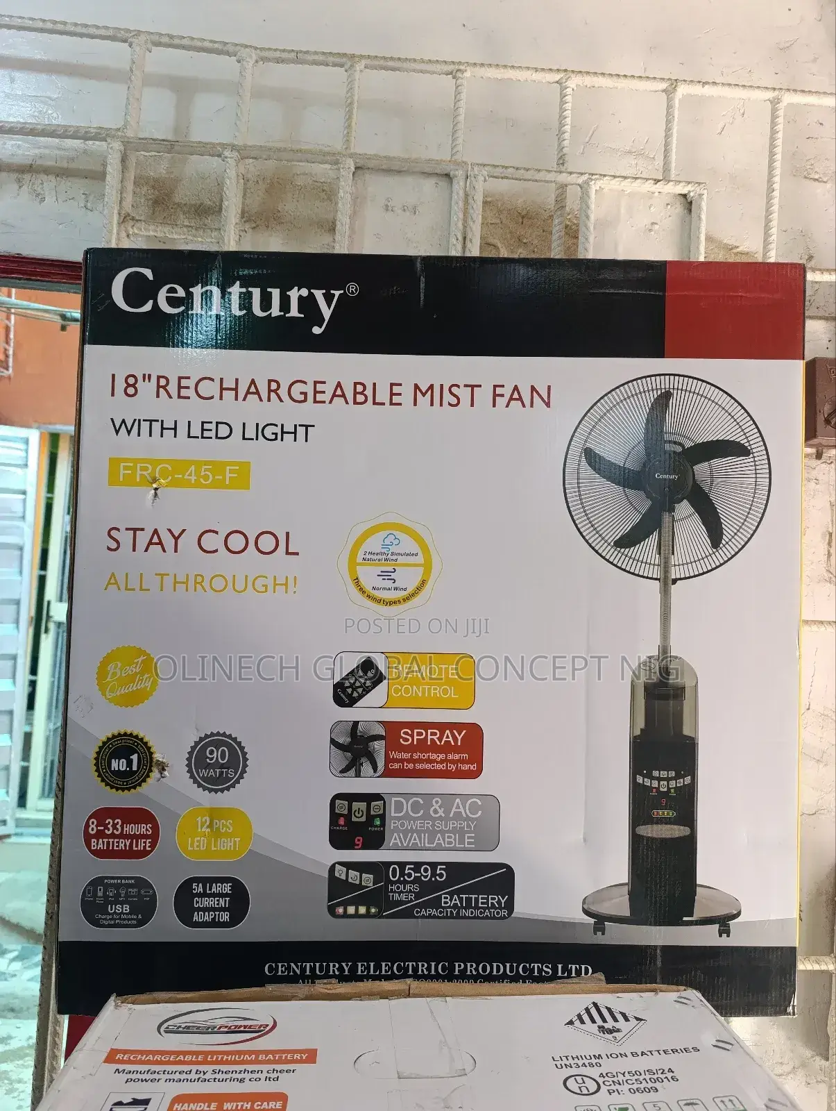 18 Inches Rechargeable Century Mist Fan