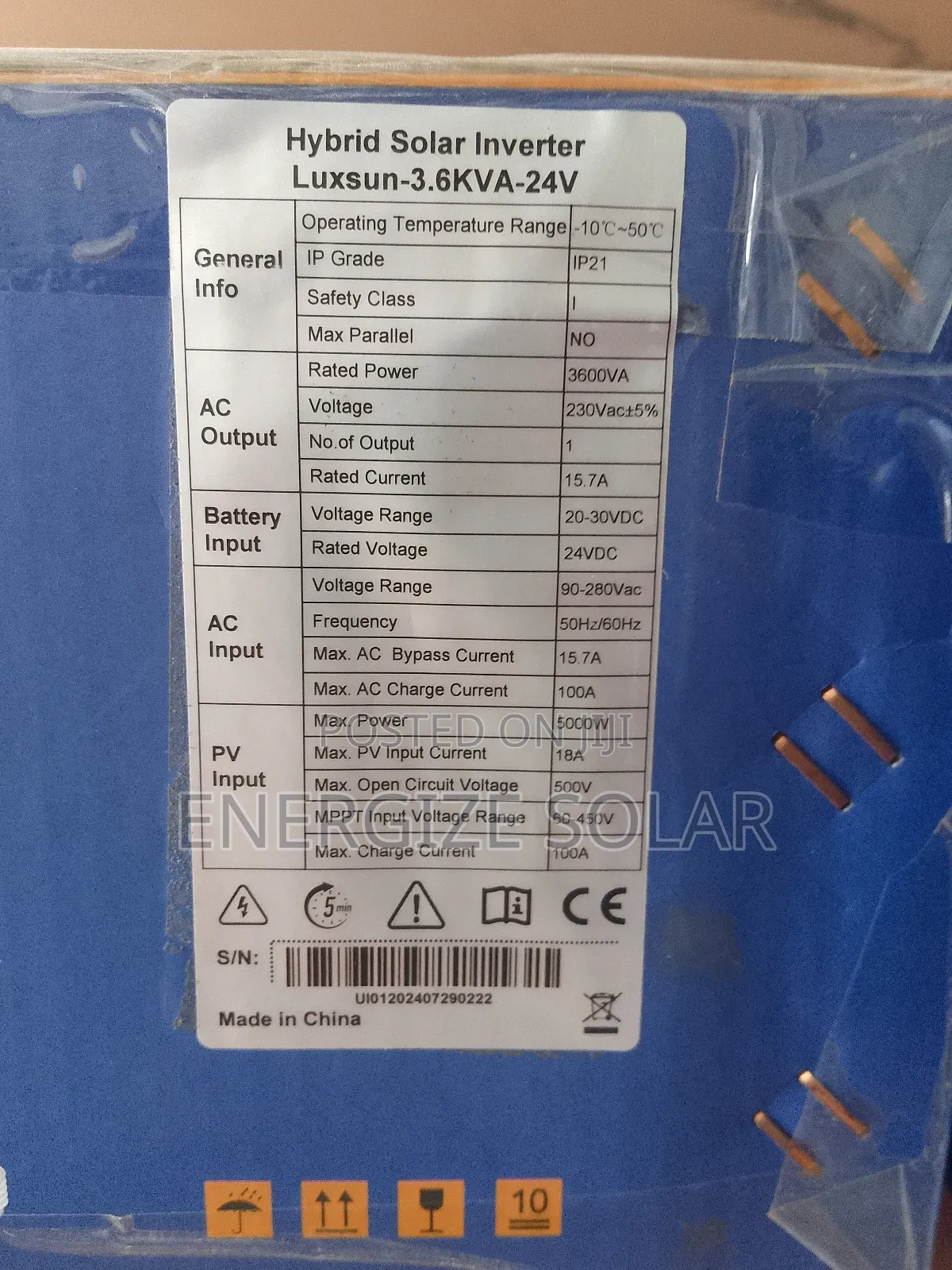 3.6kva 24v Luxsun Hybrid Inverter