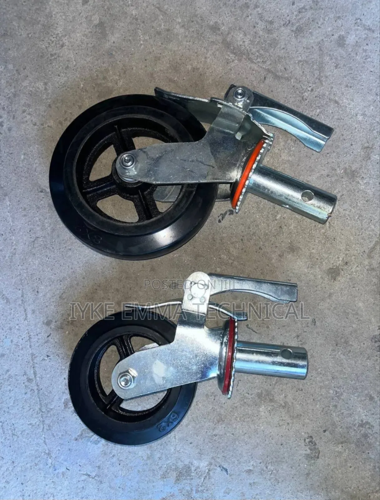 6 8 Inch Heavy-Duty Scaffolding Black Rubber Caster Wheel