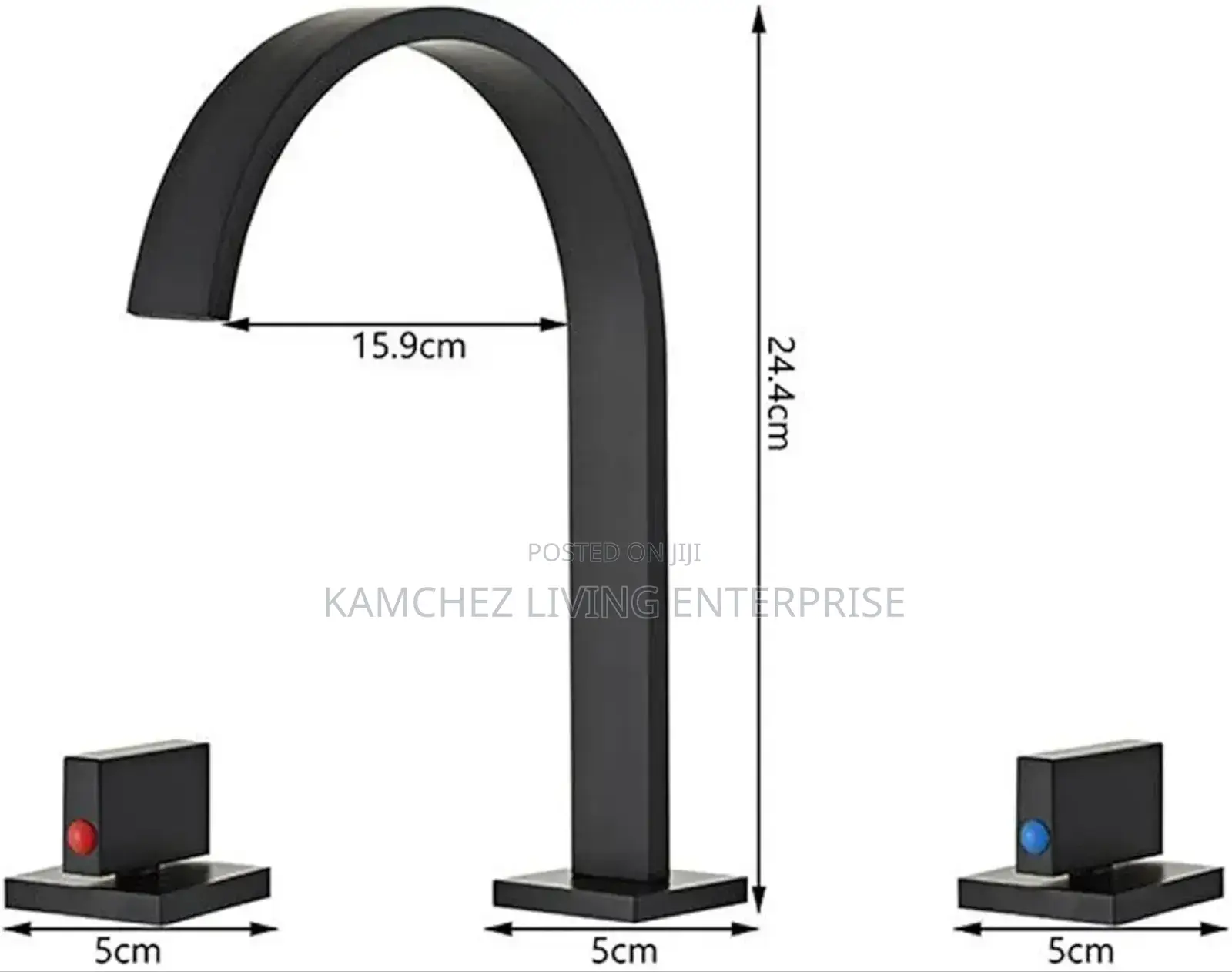 Black Gold Waterfall Basin Faucet Mixer– Brass, Dual Control
