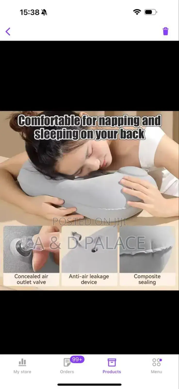 Inflatable Indoor and Outdoor Travel Indoor Neck Pillow