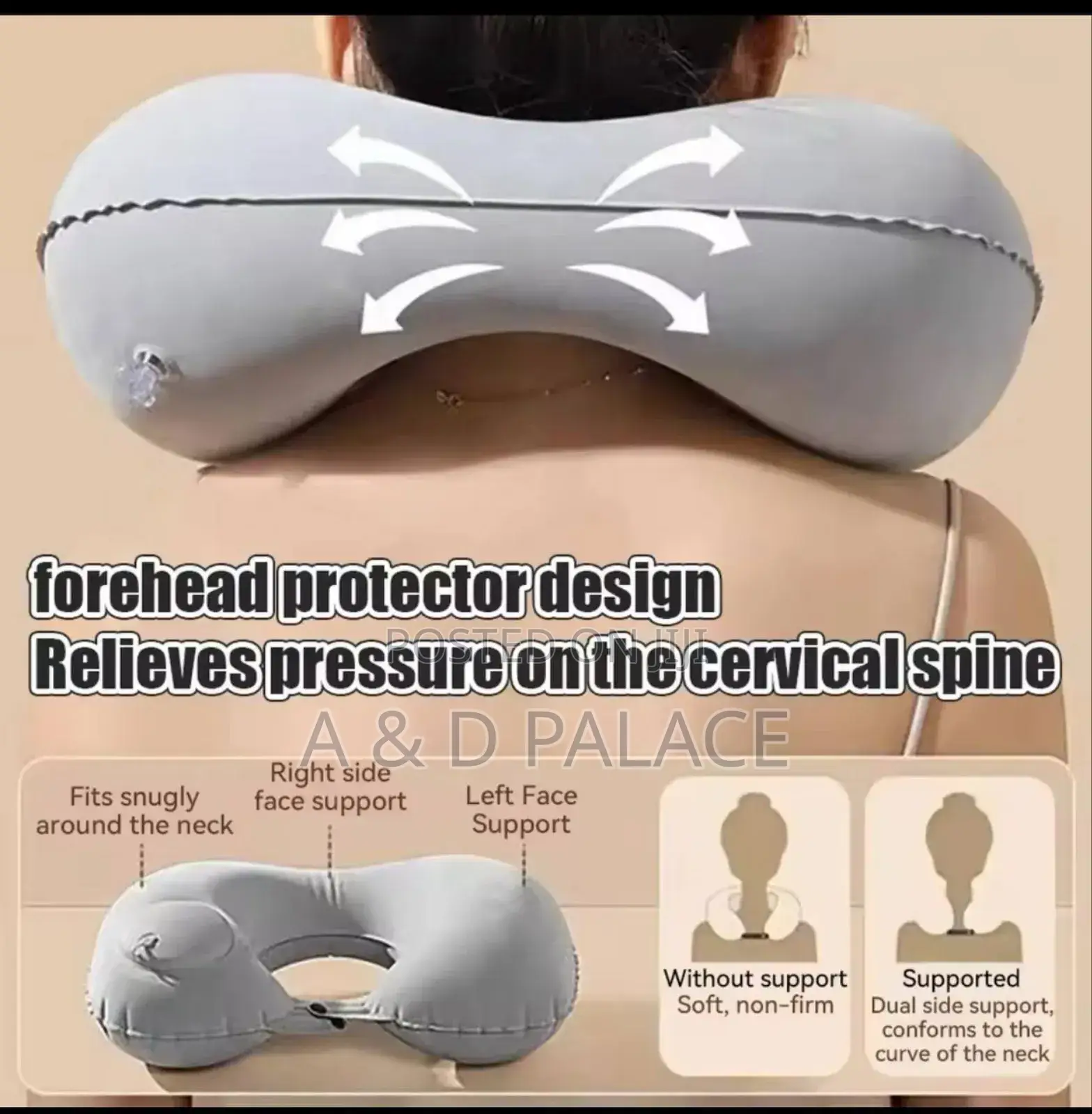 Inflatable Indoor and Outdoor Travel Indoor Neck Pillow