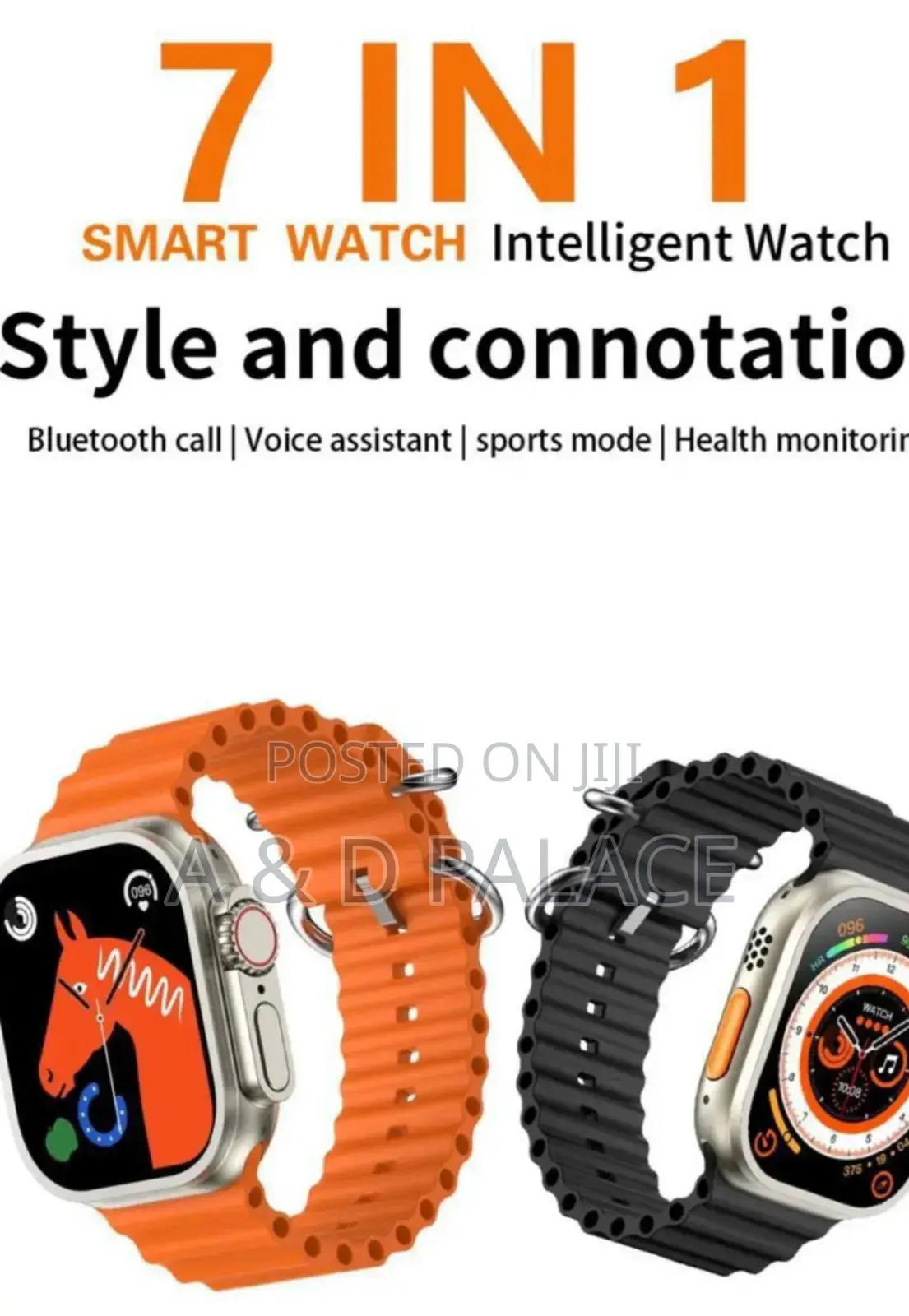 Ultra 3 7in1 Bluetooth Call Smart Watch With 7pc Multi-Style Strap