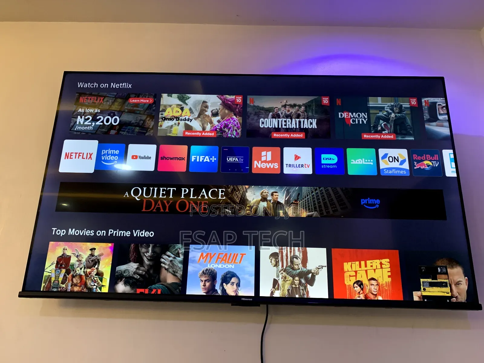 Hisense Smart TV Frameless 58inches