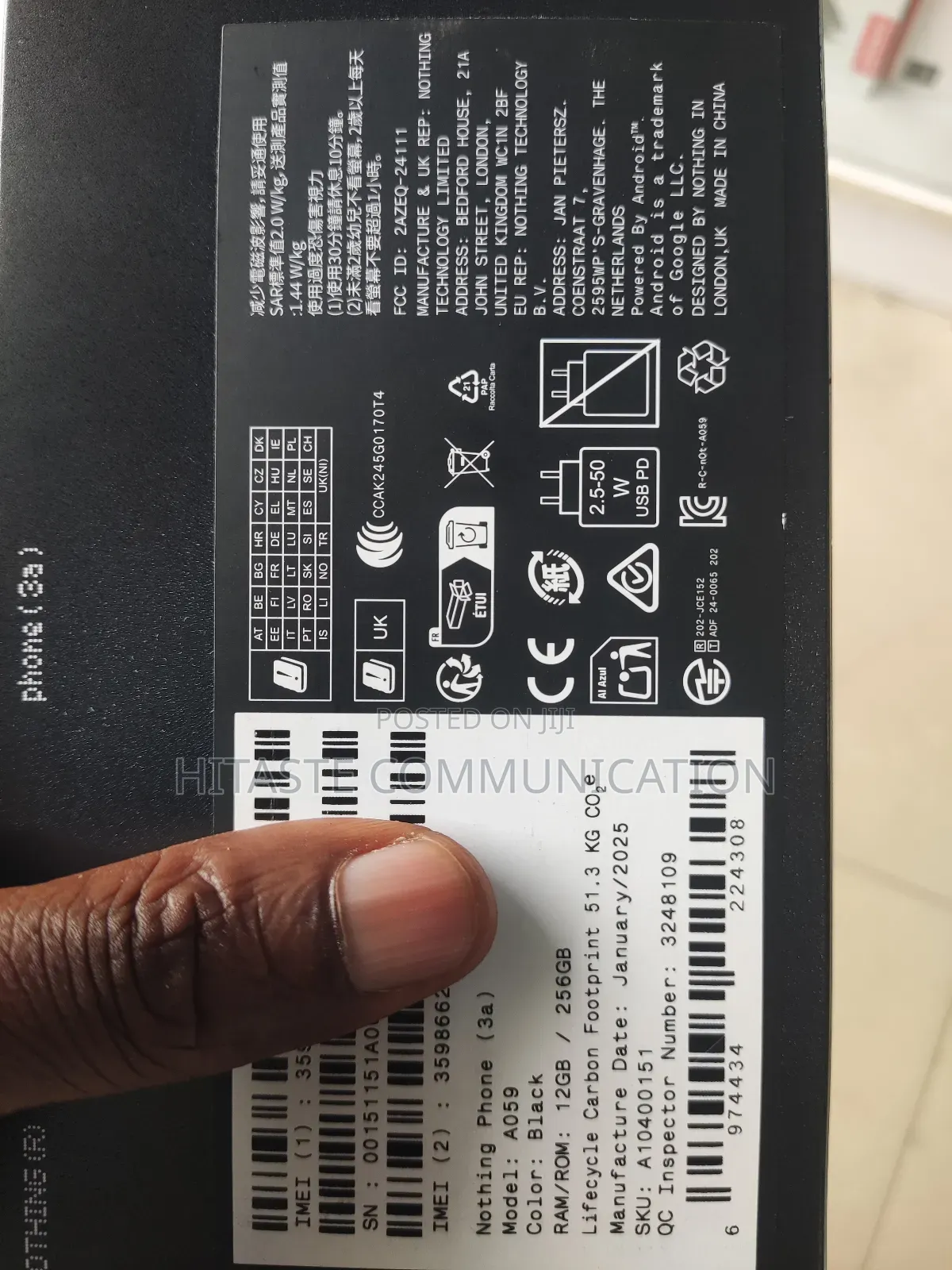 New Nothing Phone 3a 256 GB Black