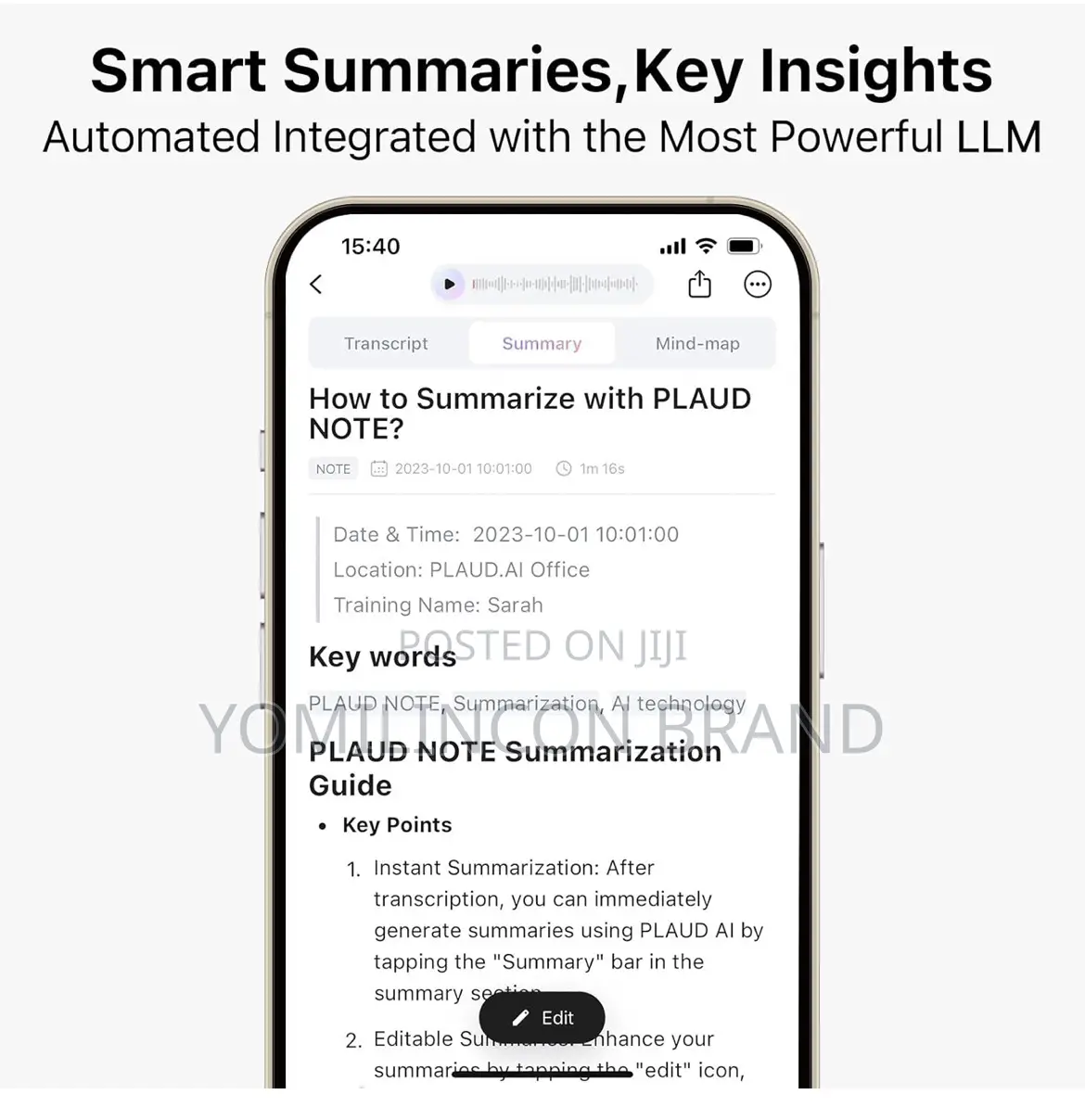 Plaud Note 64gb Smart Starlight Ai Voice Recorder