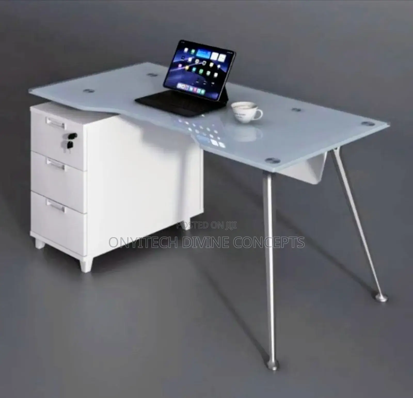 Glass Top Rugged Office Table