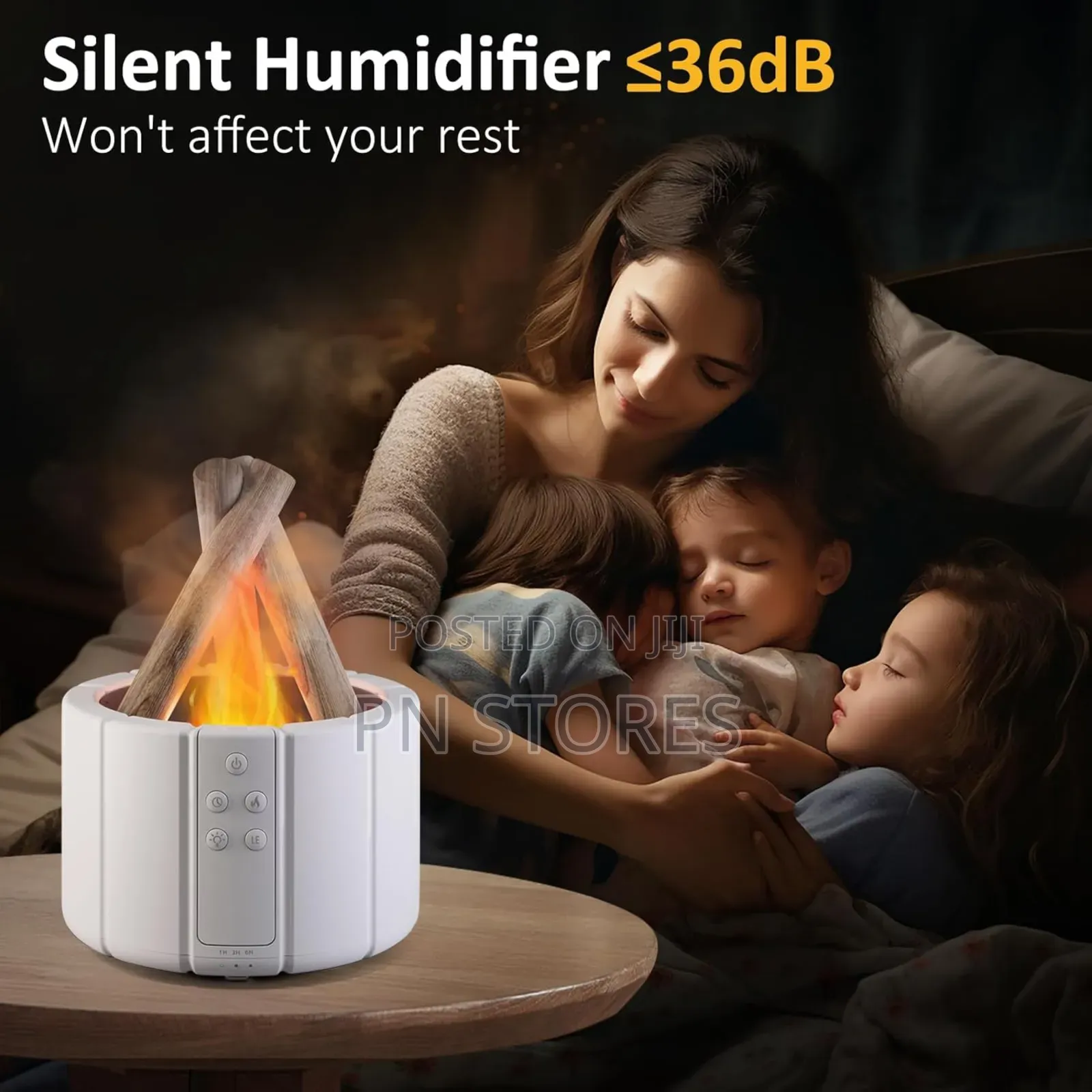 Realistic Flame Effect Humidifier With Changing Color