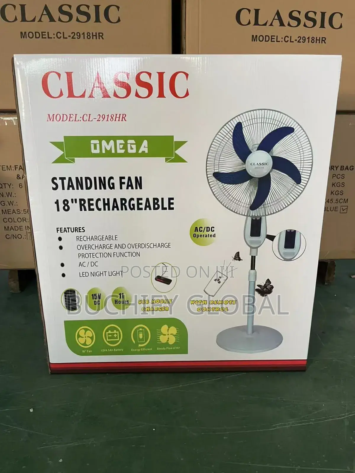 Classic Rechargeable Fan 18 Inches