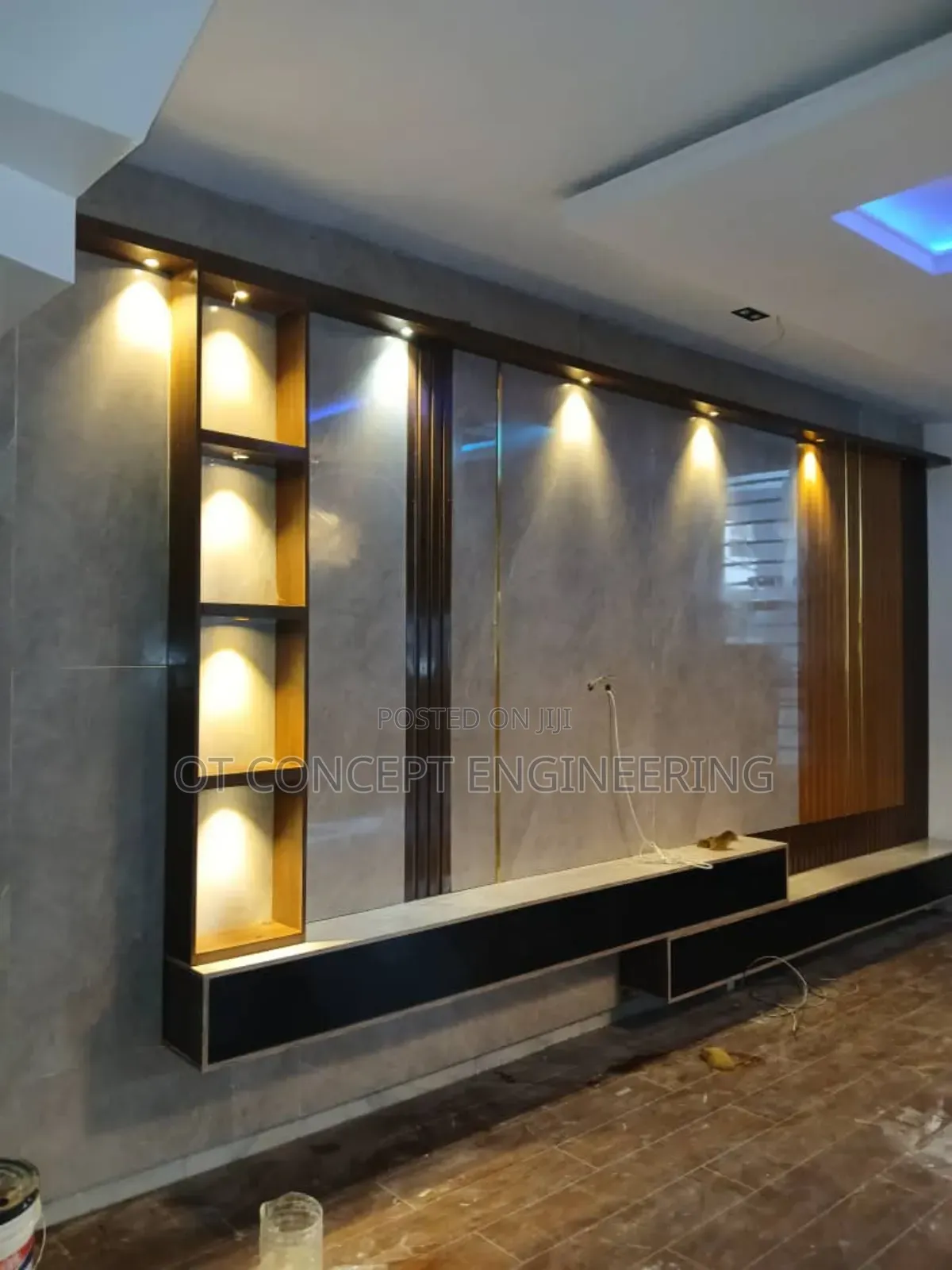 Tv Console With Lightening Effect