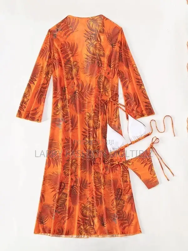 Tropical Bikini Set With Kimono