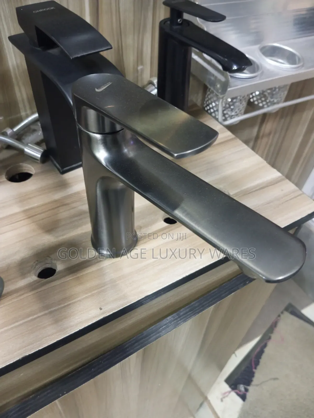 Gray Basin Mixer Long Mouth