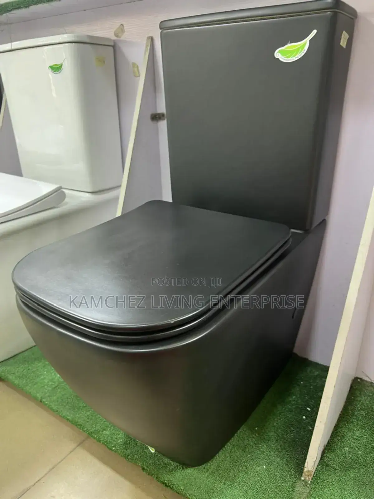 Modern Black Ceramic Toilet With Dual Flush System