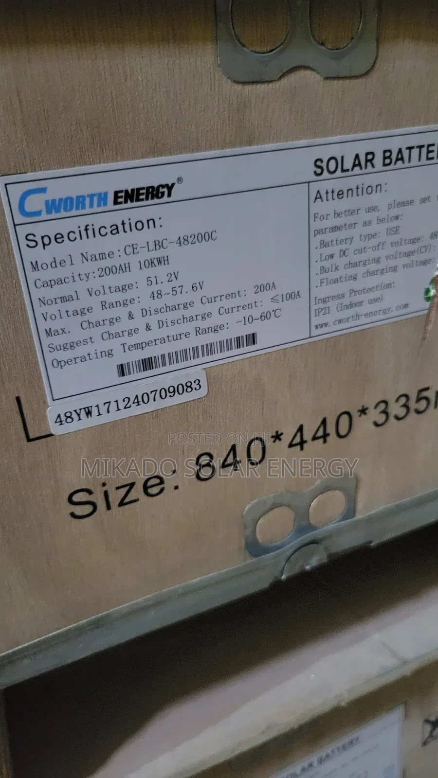 10kwh Cworth Lithium-Ion Battery Much Available