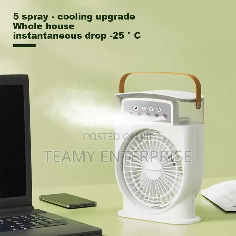 Rechargeable Mist Fan With Led - Portable Air Conditioner