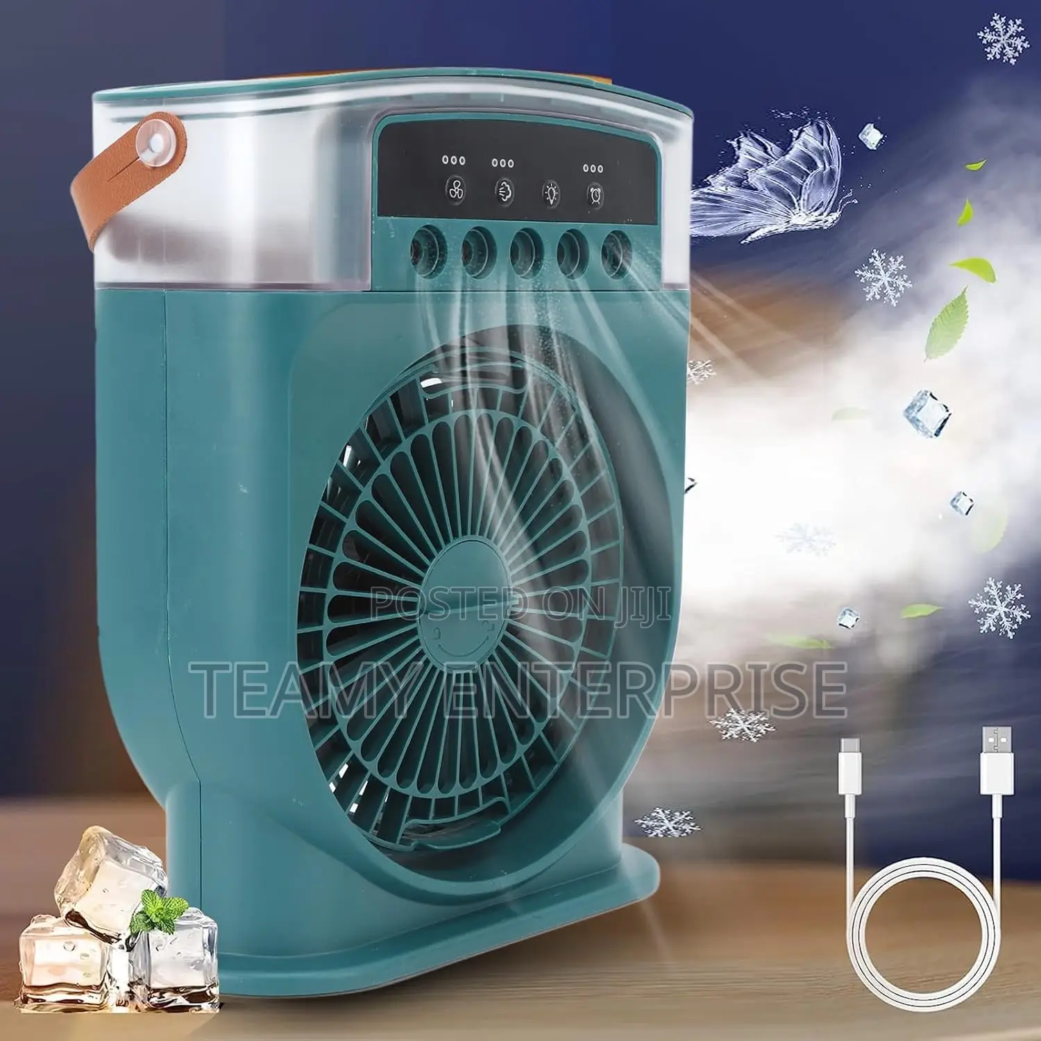 Rechargeable Mist Fan With Led - Portable Air Conditioner