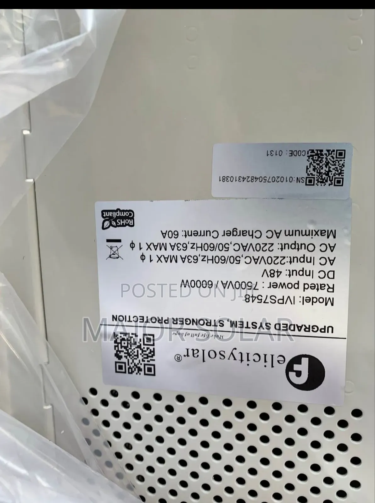Felicity 7.5kva Inverter Battery 48v