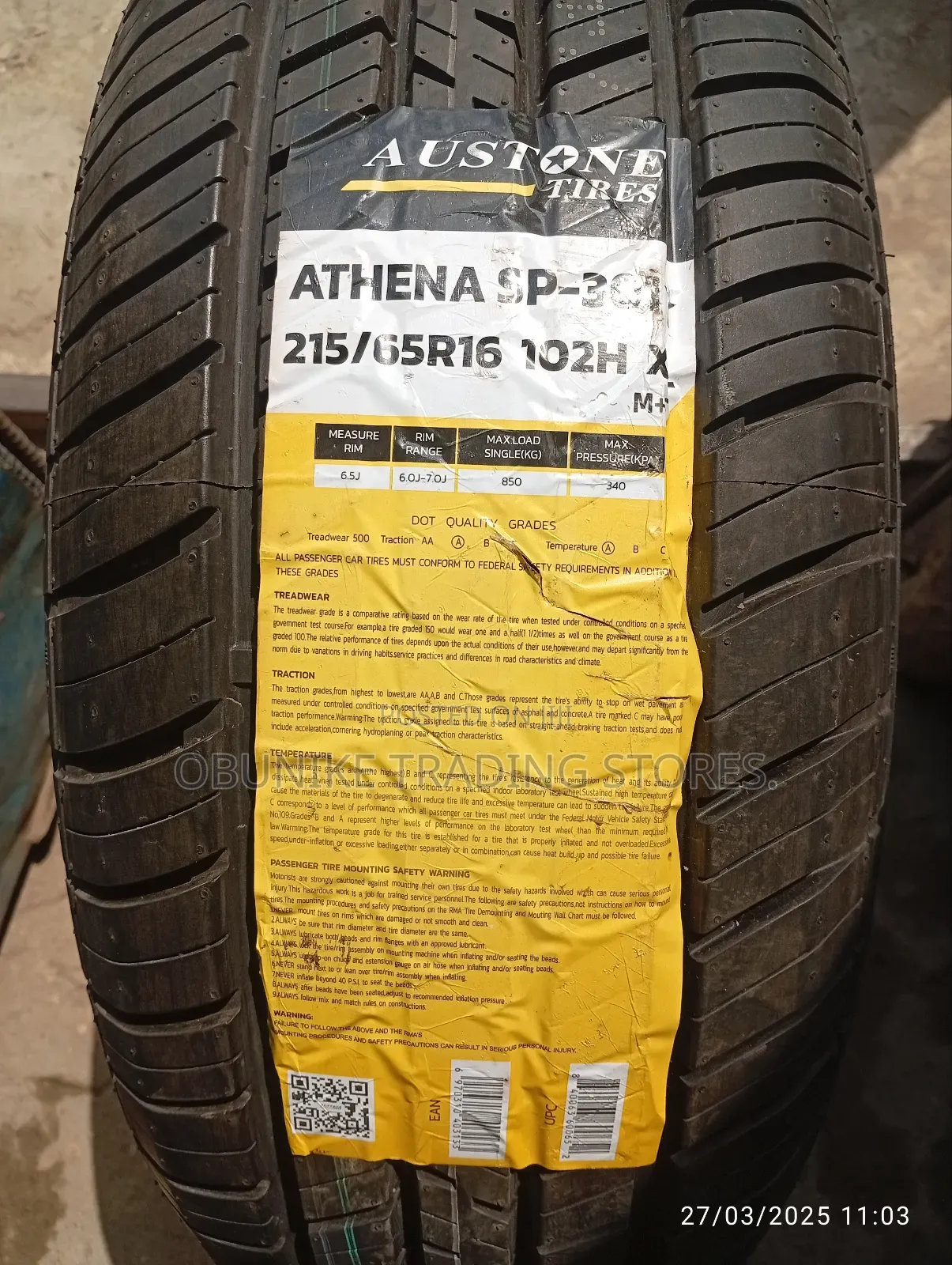 215/65r16 Austone Tire