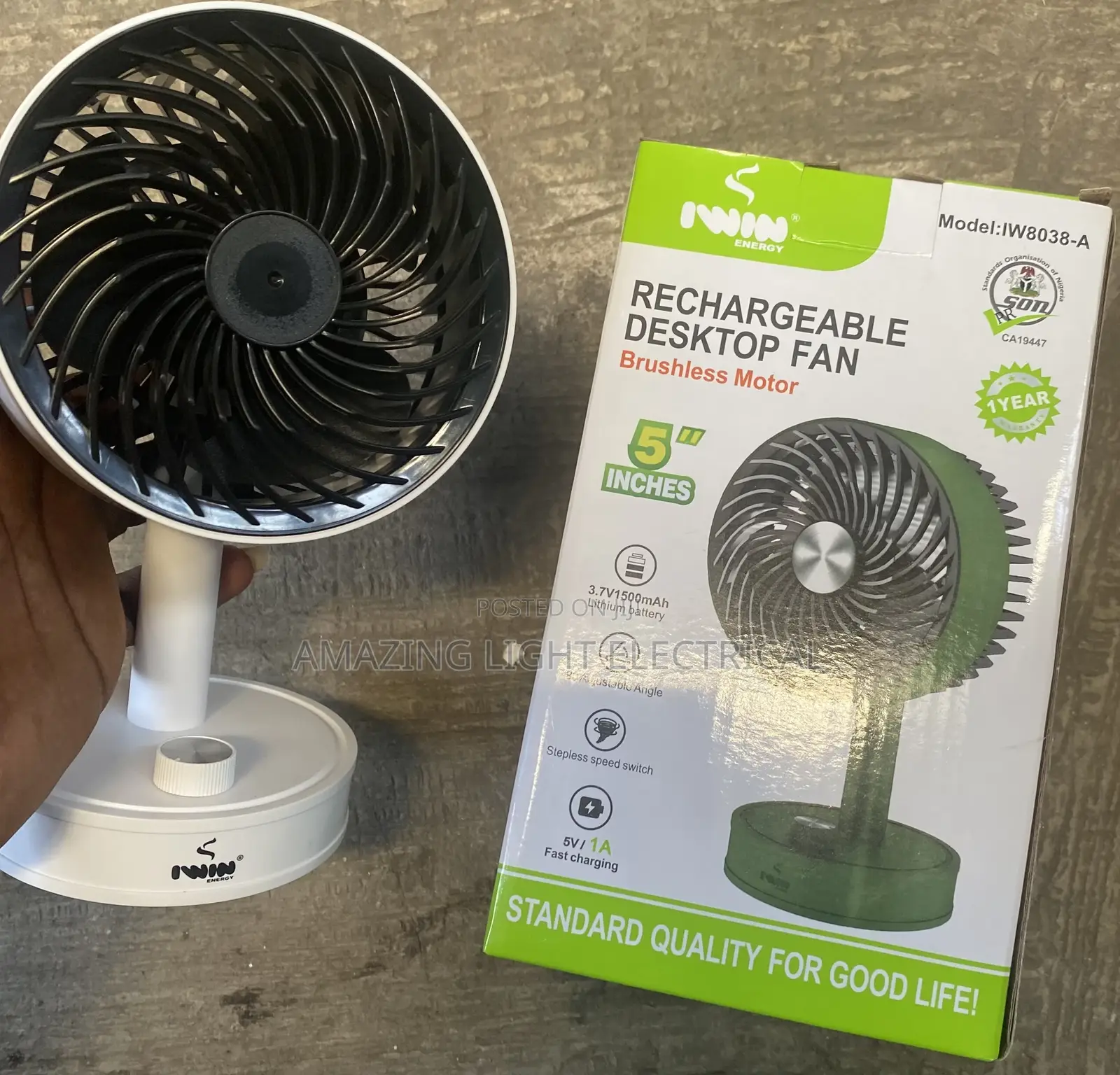 Rechargeable Table Fan