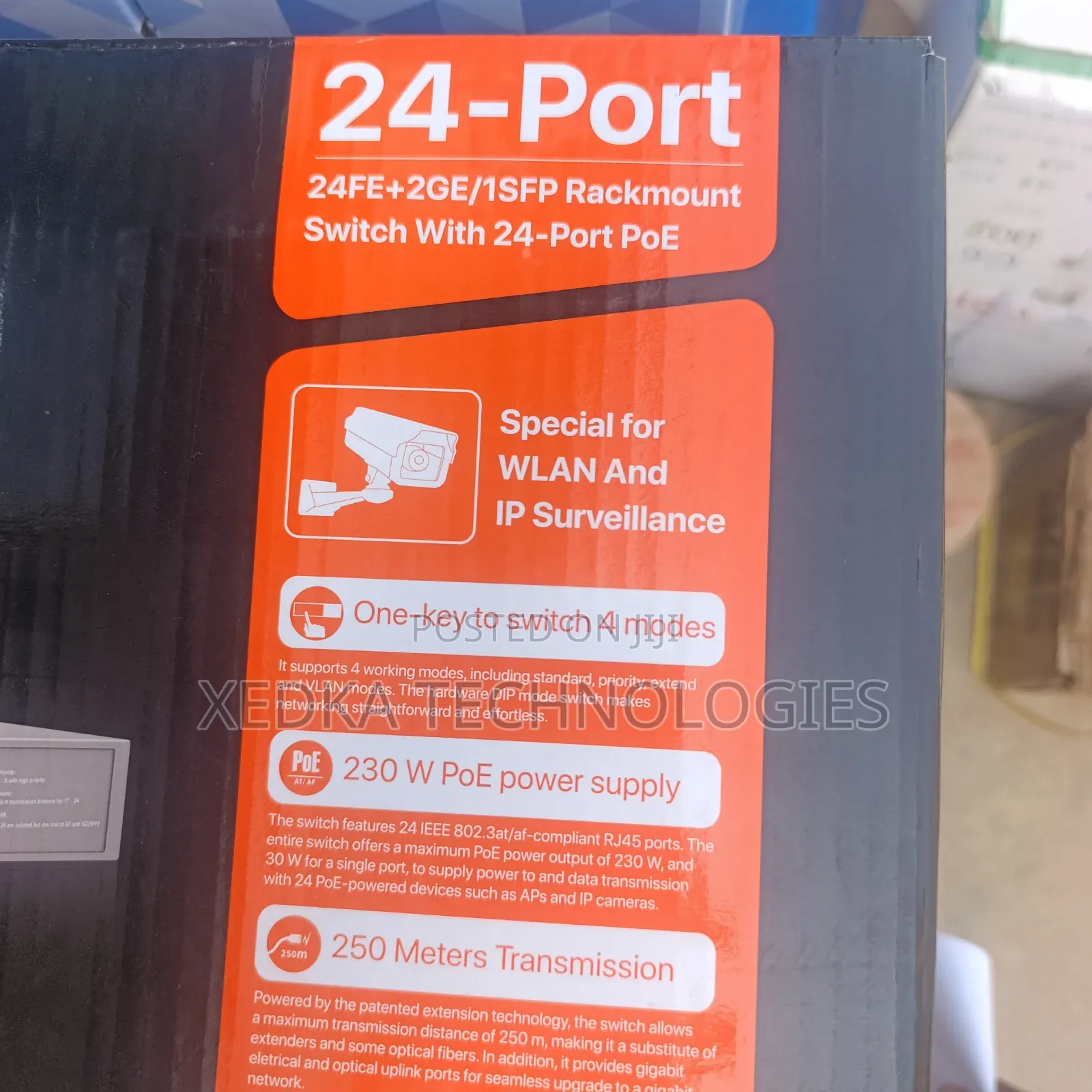Tenda 24-port 10/100 Poe And Switch +2ge/1sfp