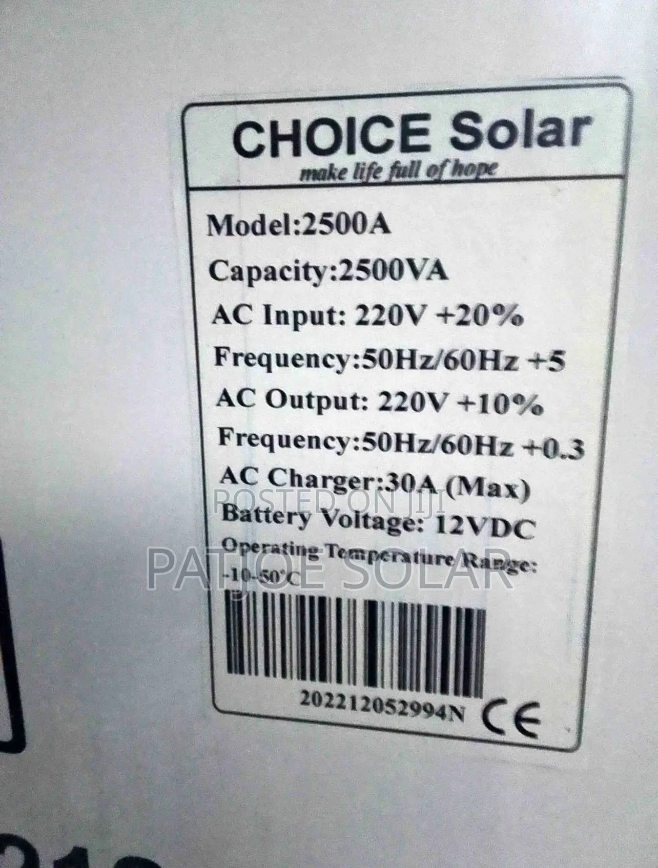 2.5kva 24v Choice Inverter 24v
