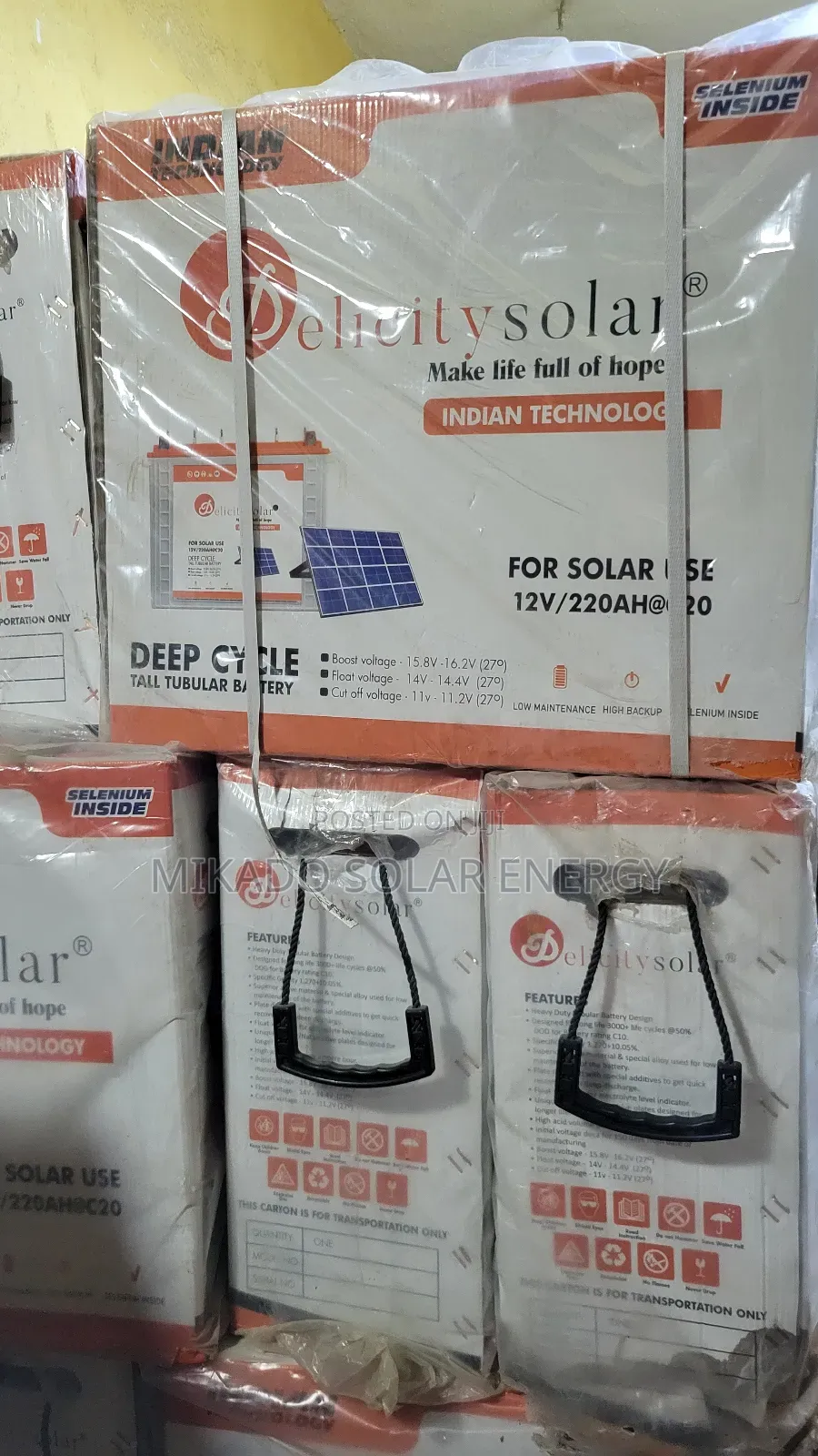 220ah 12v Pelicitysolar Tubular Battery