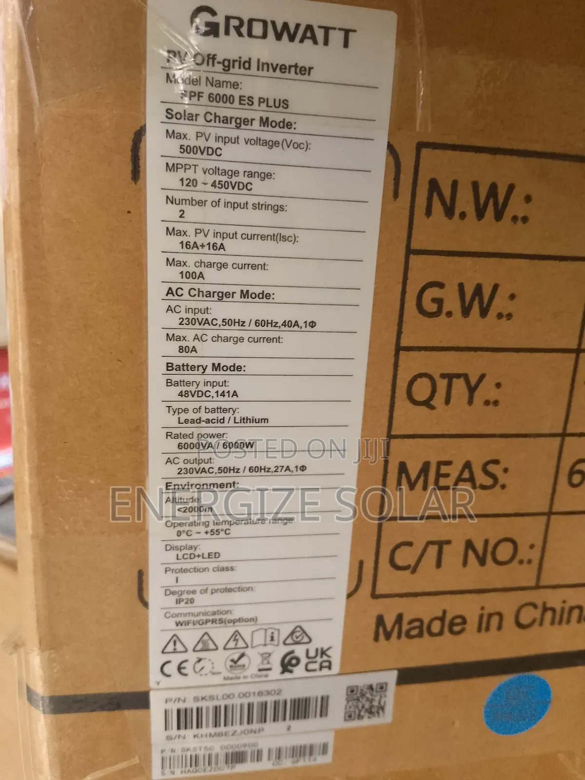 6kva 48v Growatt Hybrid Inverter