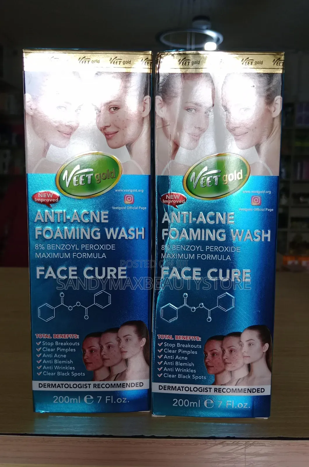 Veet Gold Anti Acne Face Wash With Benzoyl Peroxide