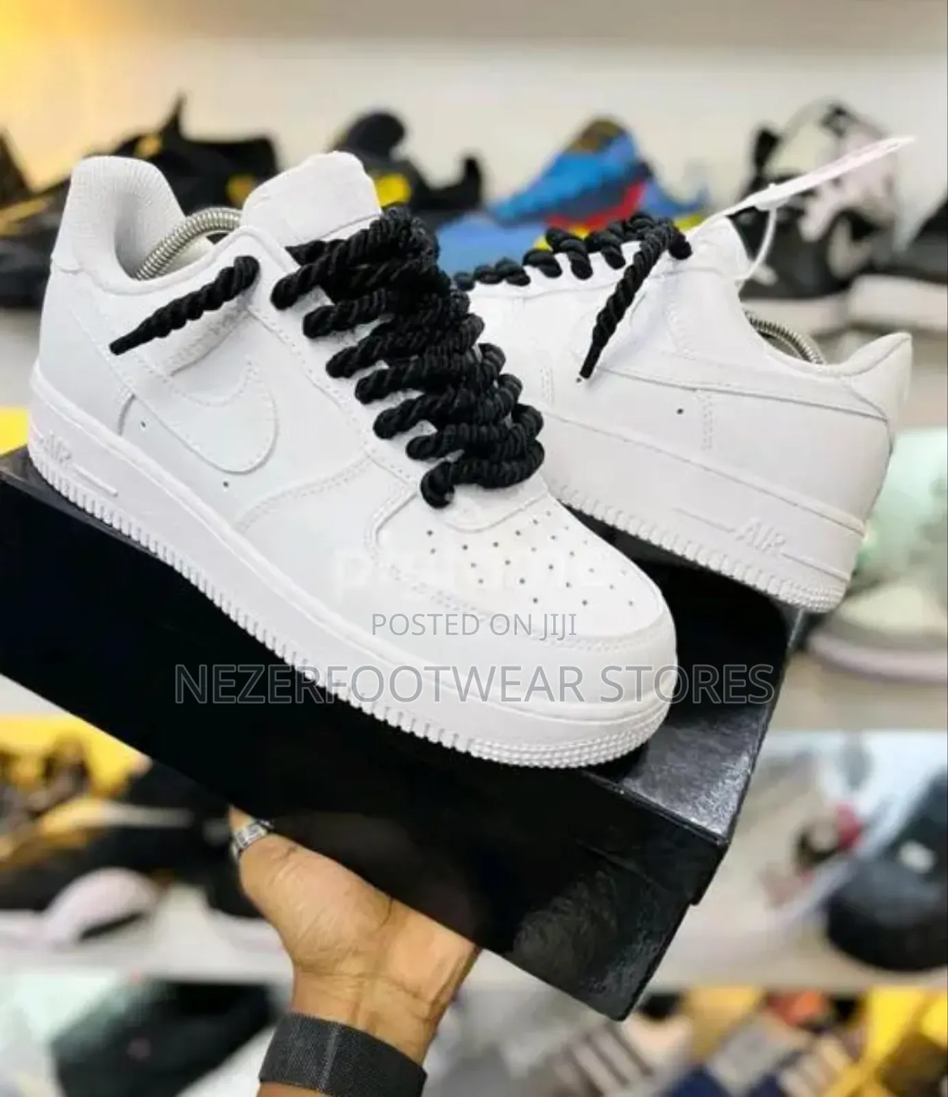 Latest Chunky Lace Nike Sneakers. (Black White)