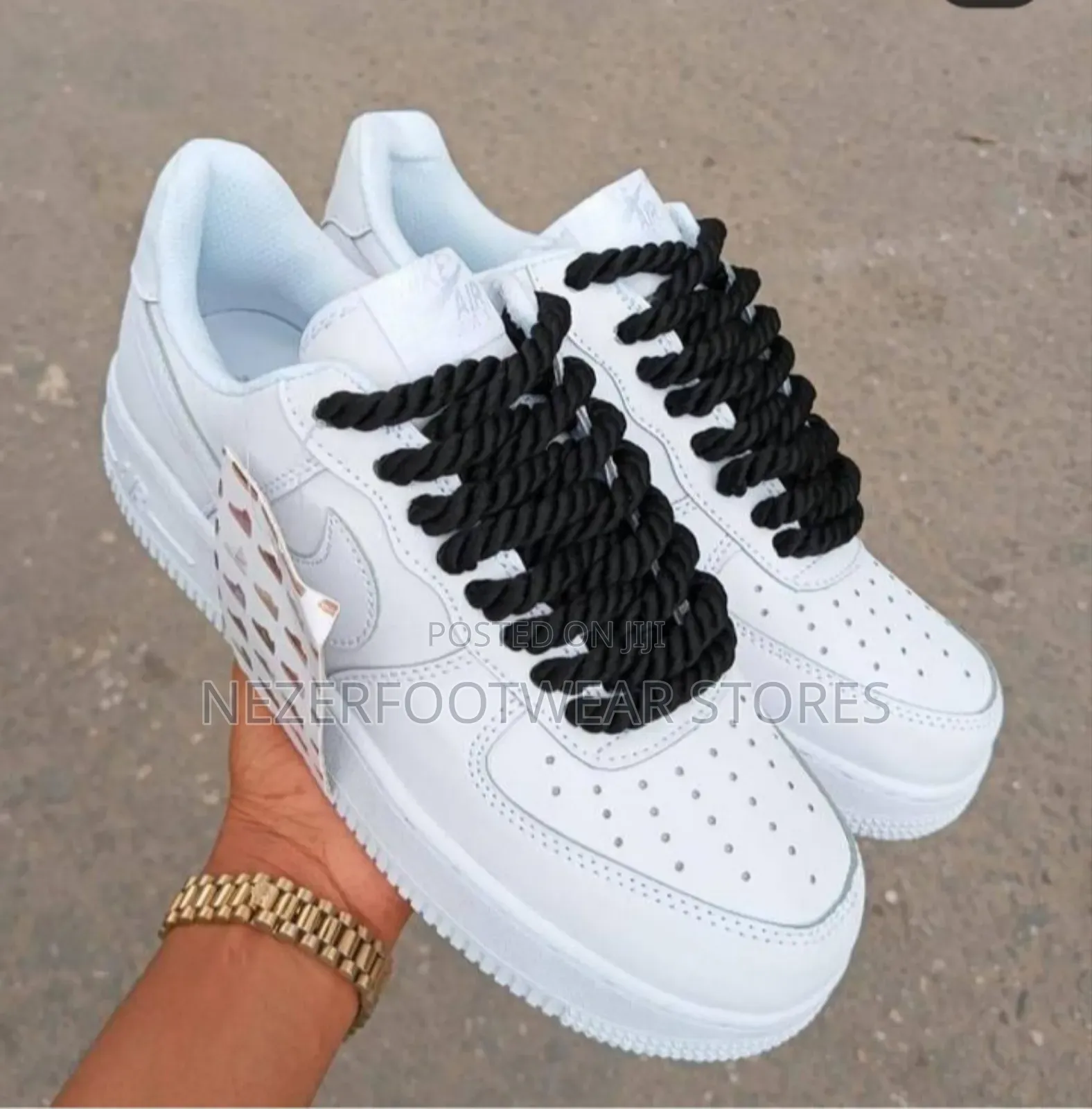 Latest Chunky Lace Nike Sneakers. (Black White)