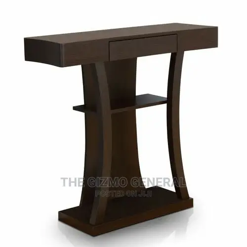Modern Multi-Storage Cappuccino Console Table