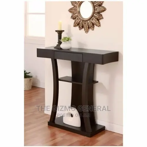 Modern Multi-Storage Cappuccino Console Table