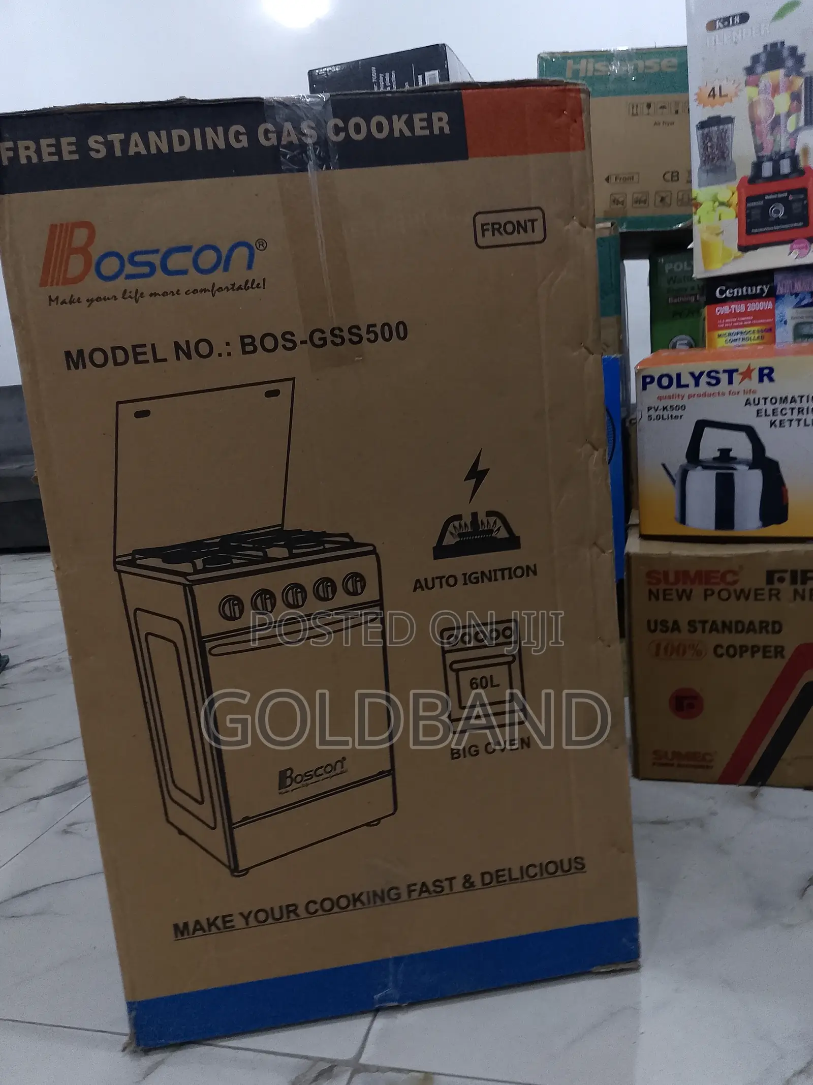 Boscon (Bos-Gss500) 3+1 Burner Gas Cooker (Cook With Ease)