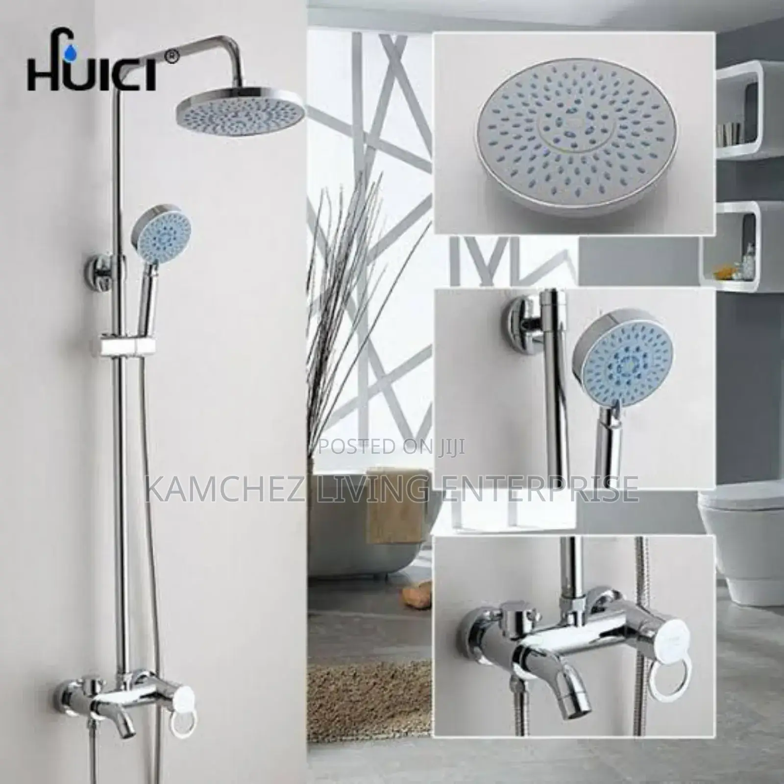 Brimix Standing Shower Set – Chrome Finish, Rain Handheld