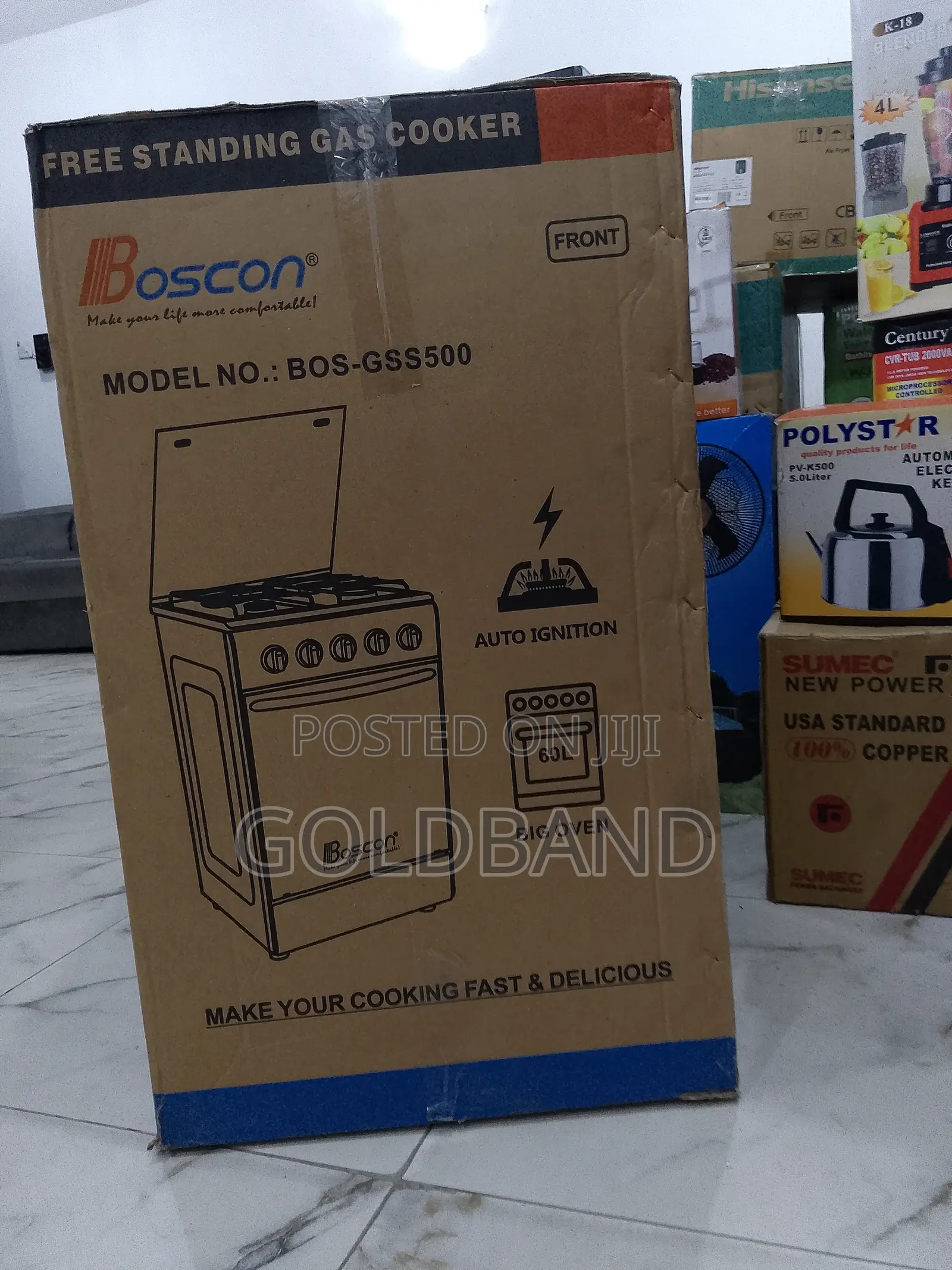 Boscon (Bos-Gss500) 3+1 Burner Gas Cooker for Rapid Cooking