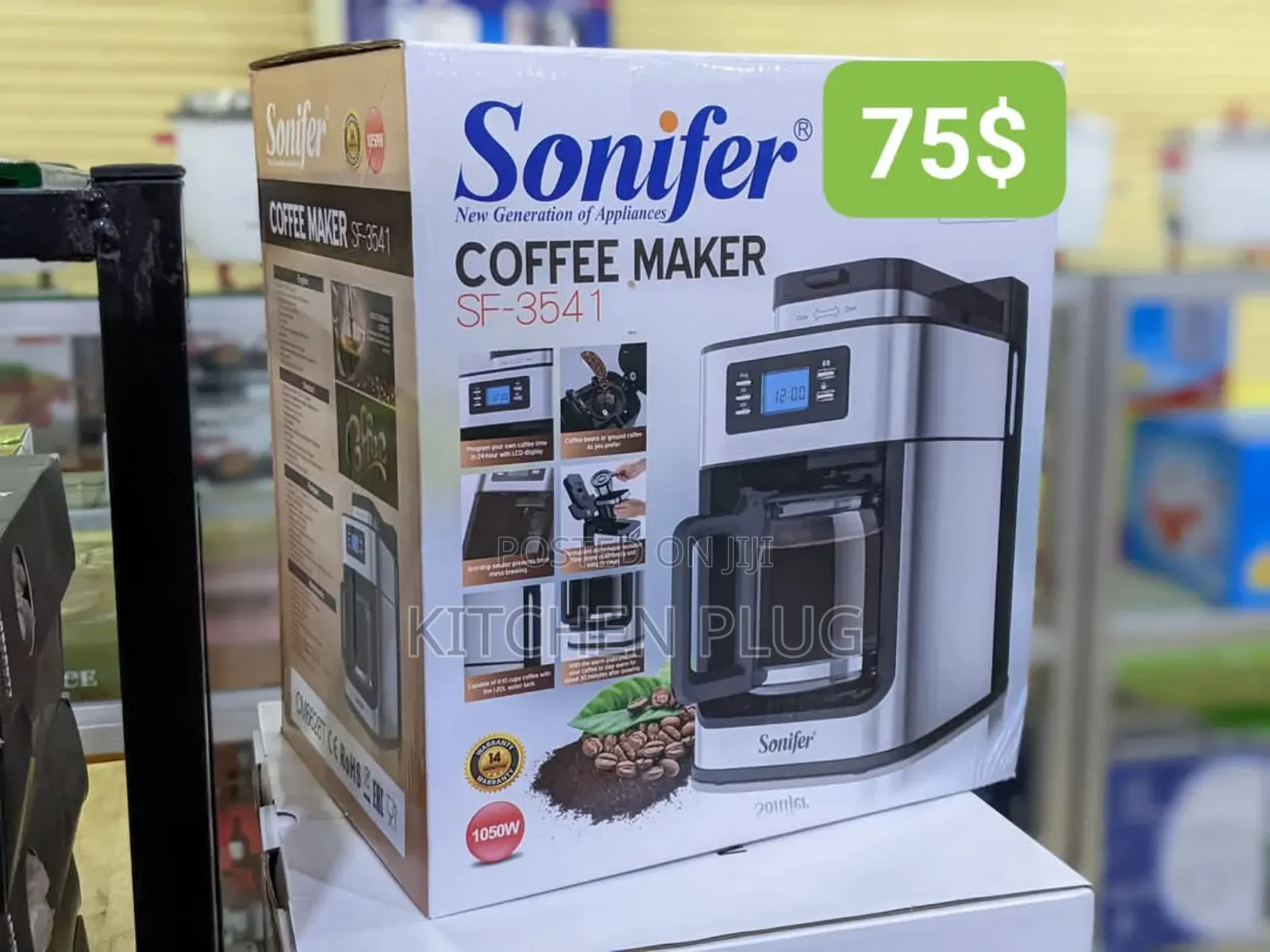 Sonifer Sf-3541 2 on 1 Coffee Maker and Grinder