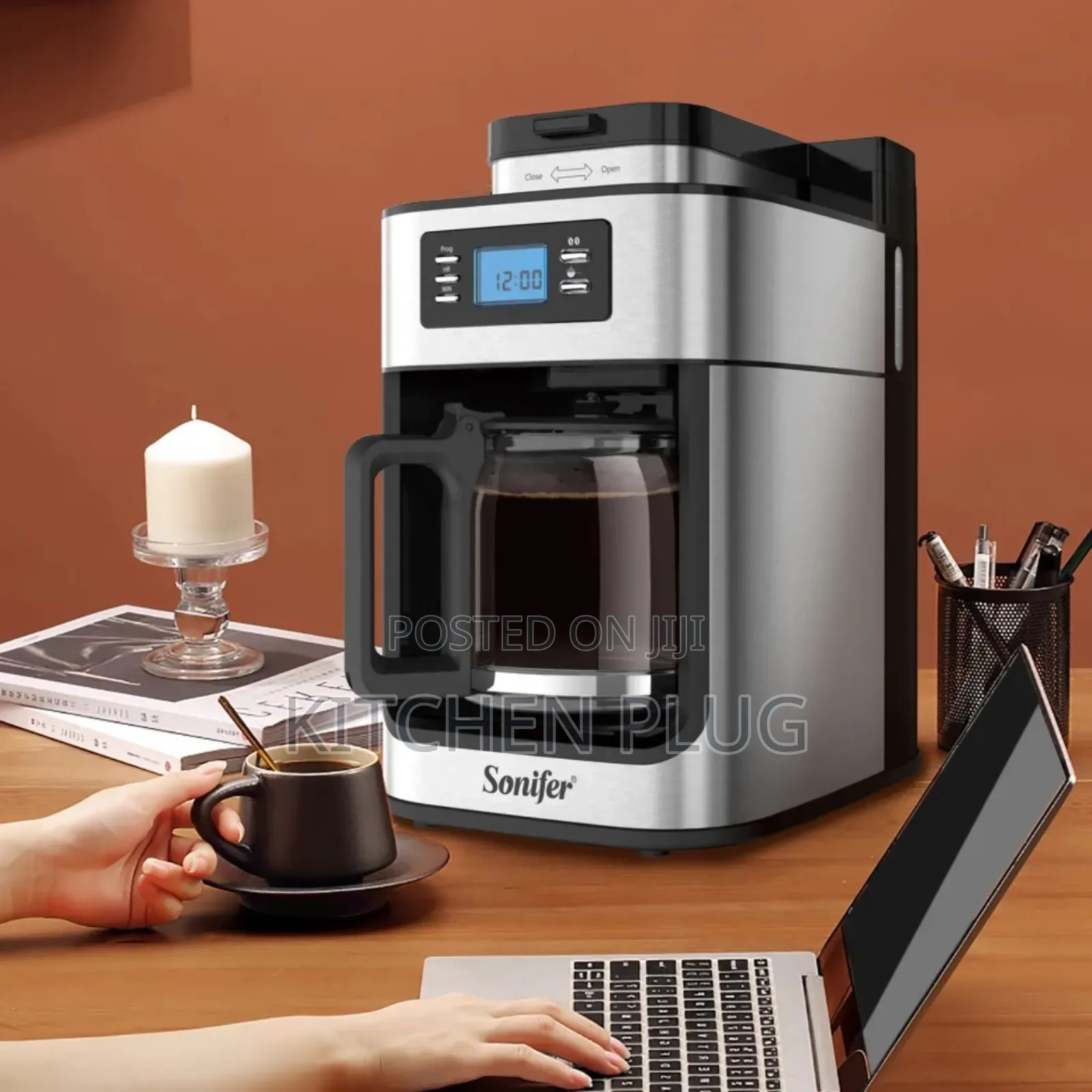 Sonifer Sf-3541 2 on 1 Coffee Maker and Grinder