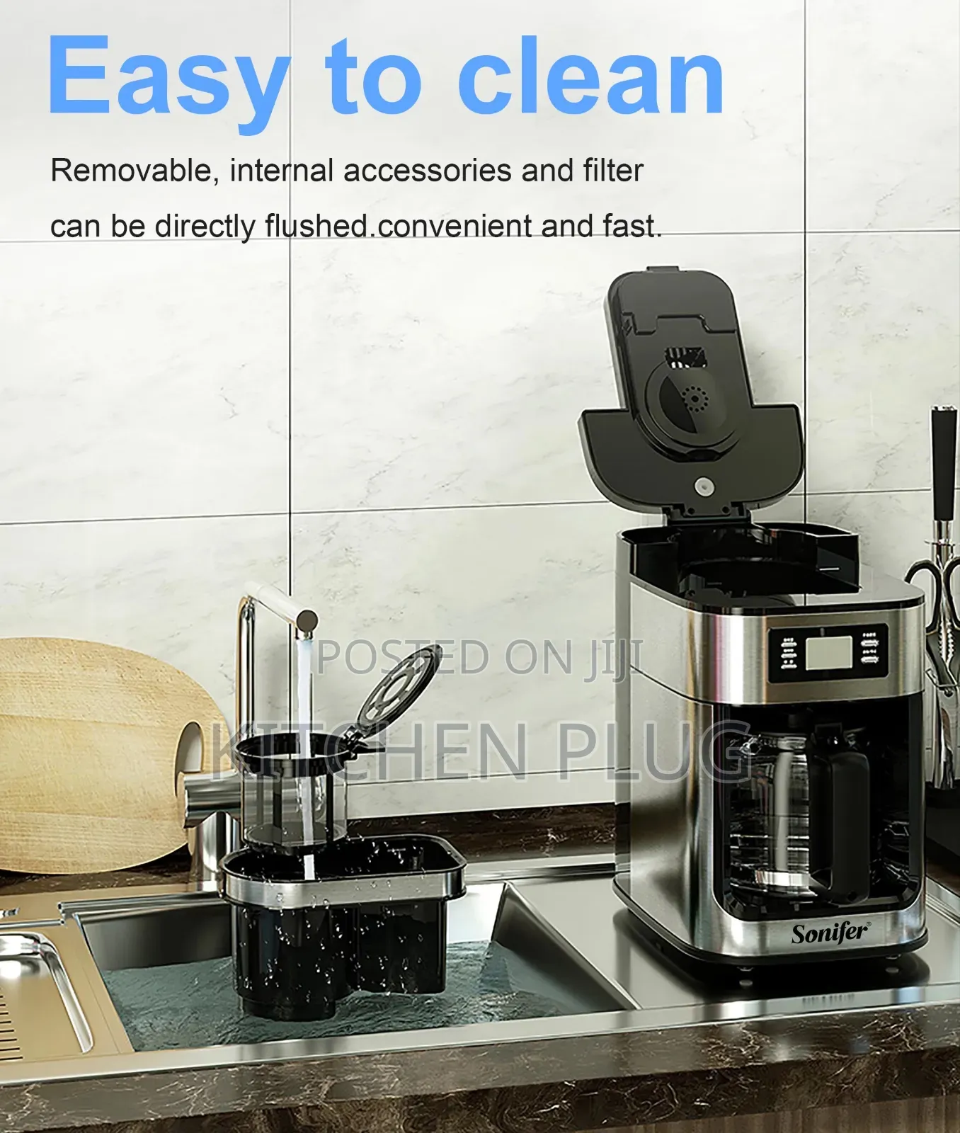 Sonifer Sf-3541 2 on 1 Coffee Maker and Grinder