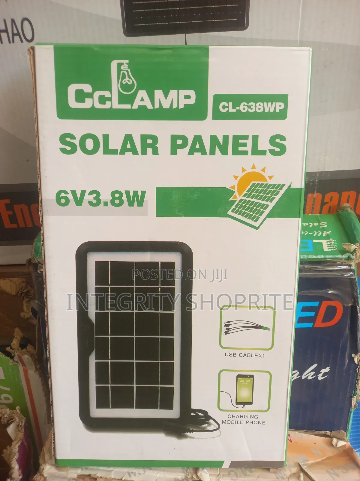 Cclamp Solar Panels 6v3.8w Usb Charging Mobile Phone